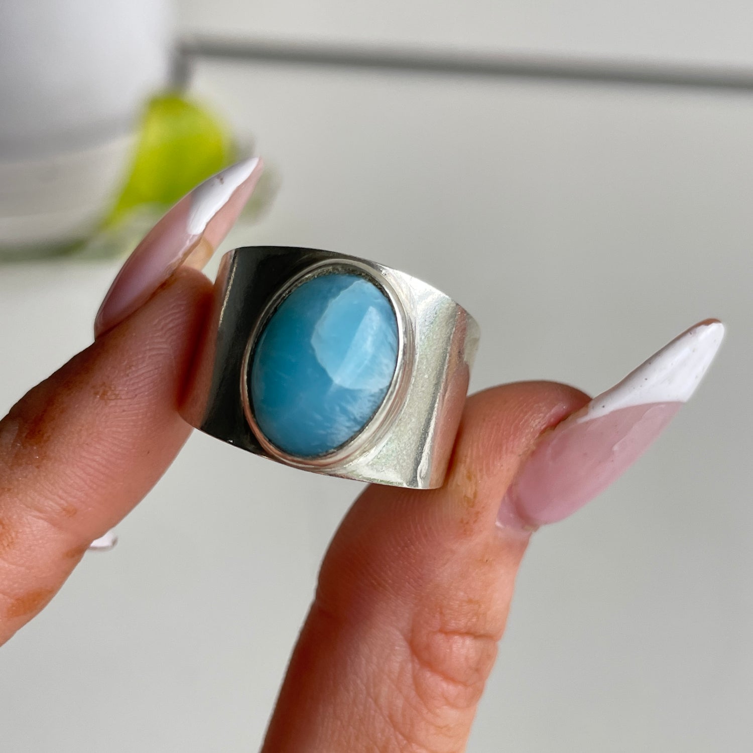 Larimar Oval Ring Sz10
