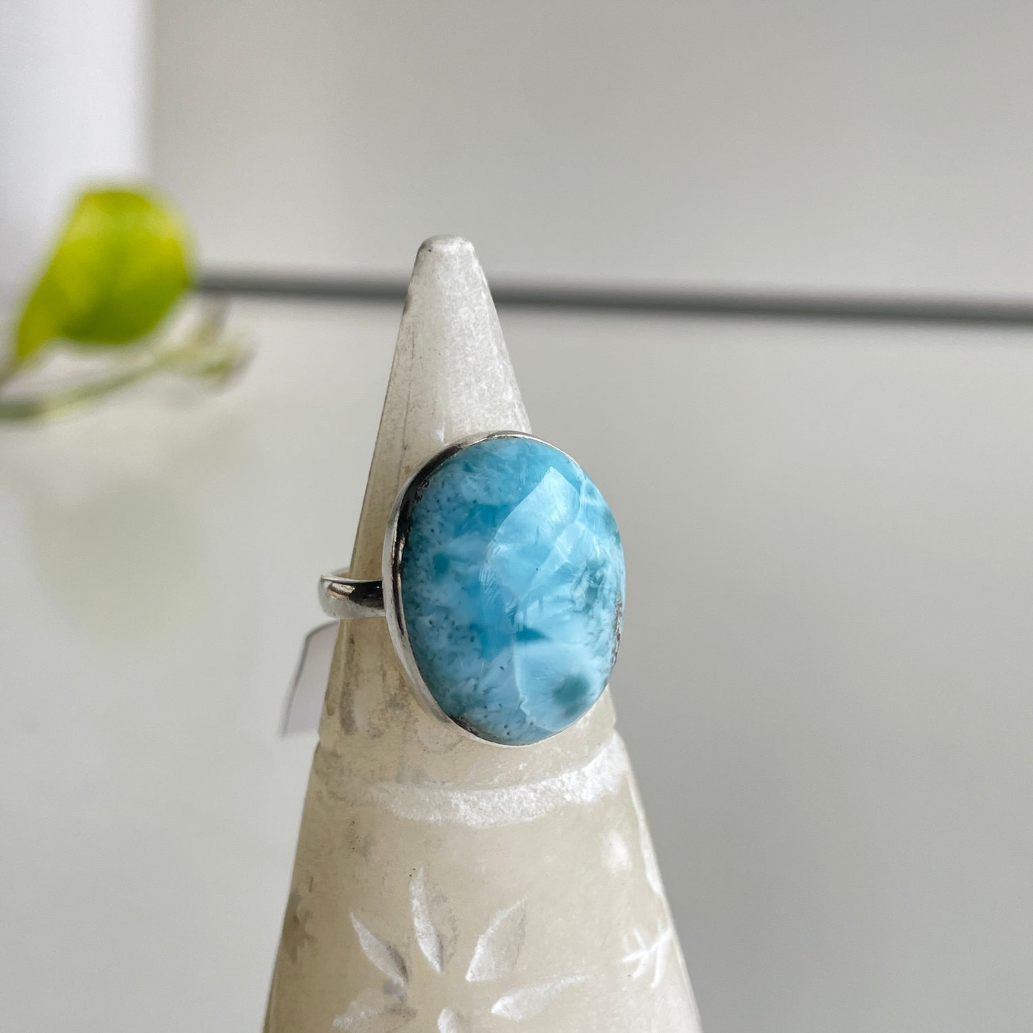 Larimar Teardrop Ring Sz6