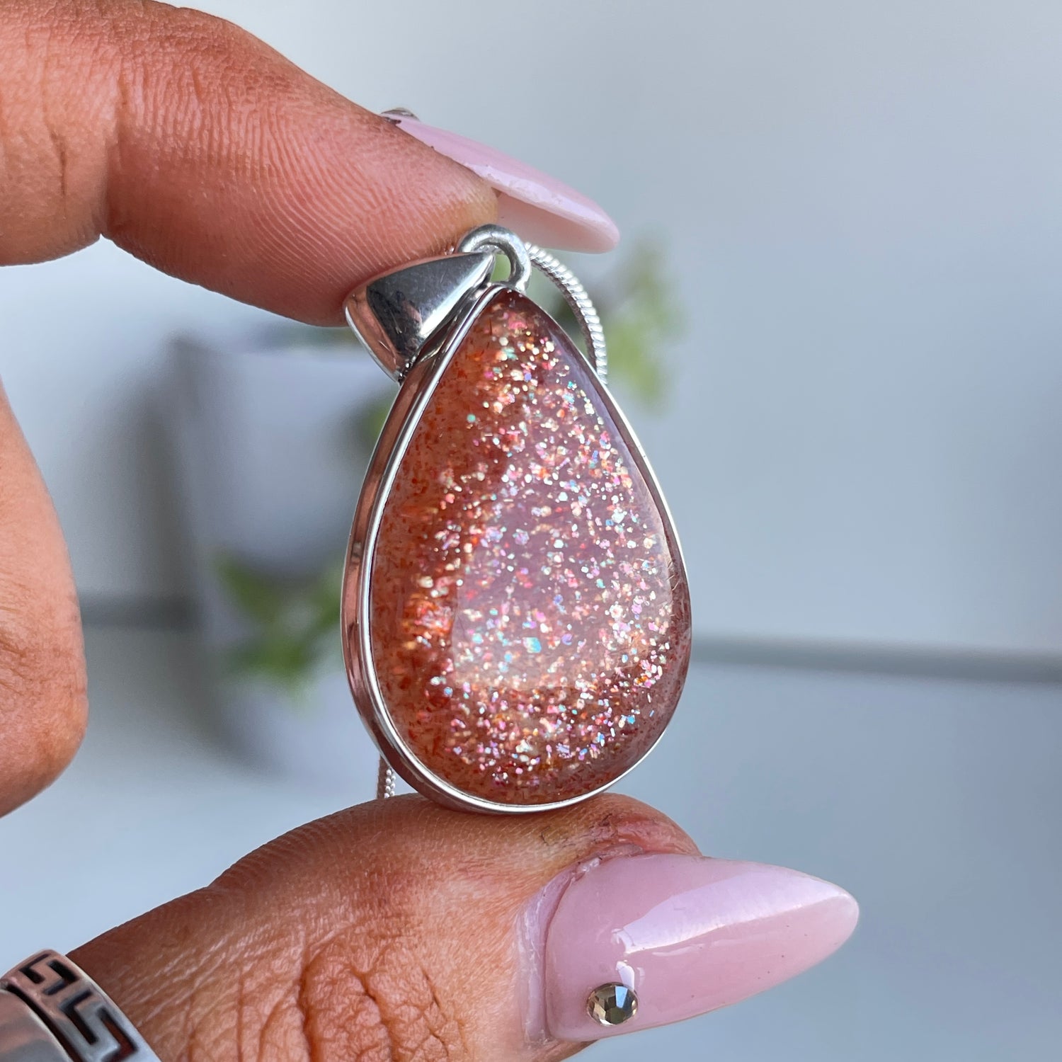 Sunstone Teardrop Pendant
