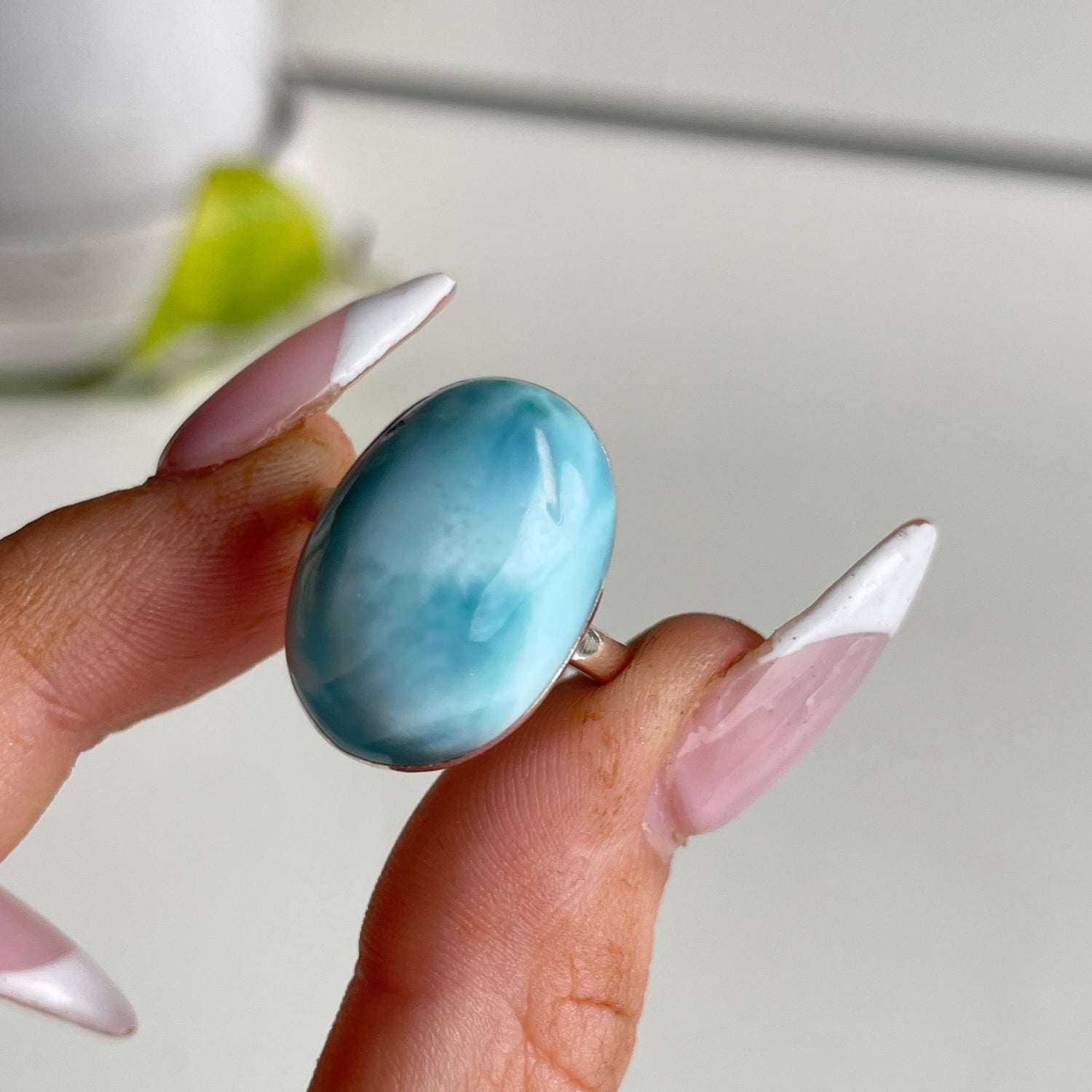 Larimar Oval Ring Sz7.5