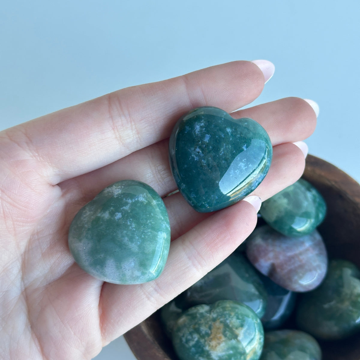 Moss Agate Heart 3cm