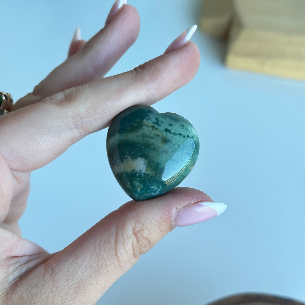 Moss Agate Heart 3cm