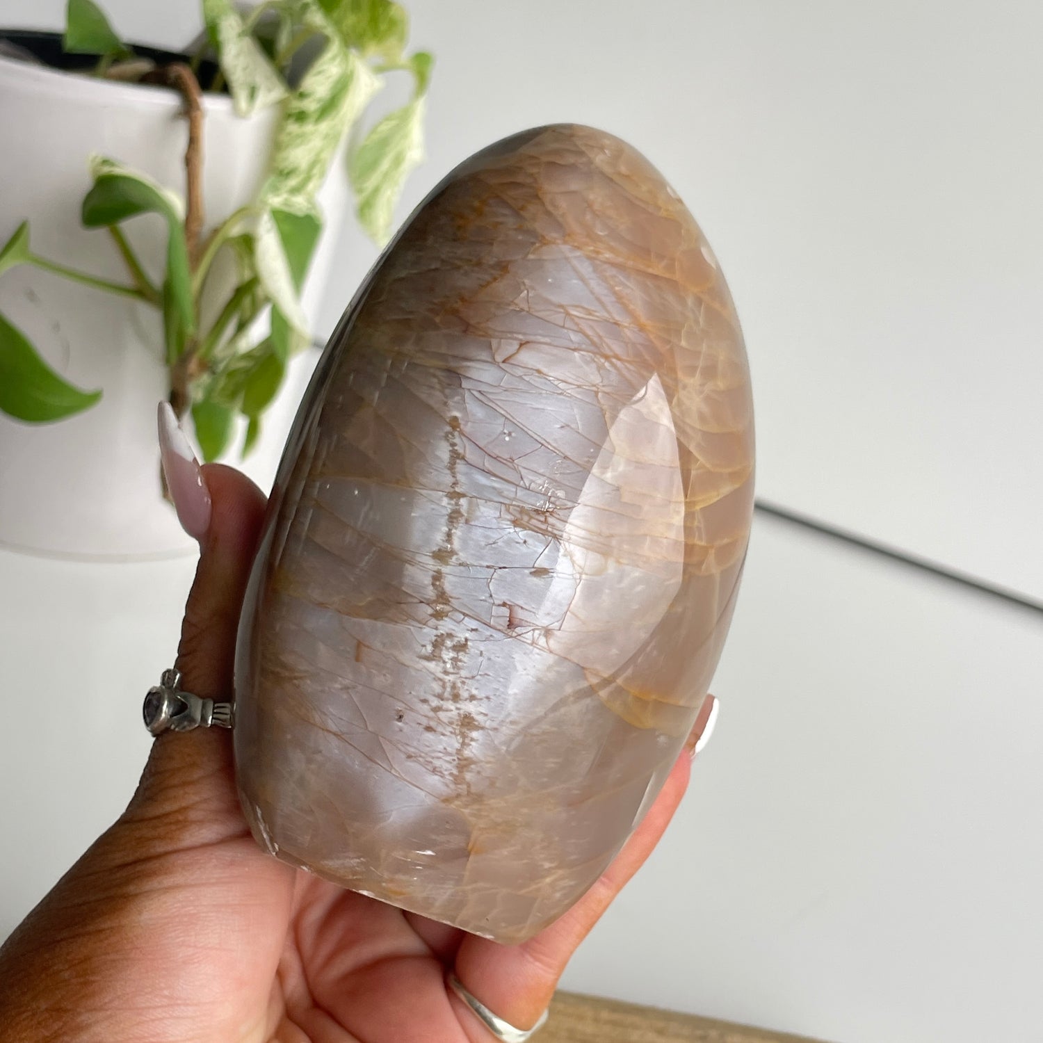 Peach Moonstone Freeform 12cm