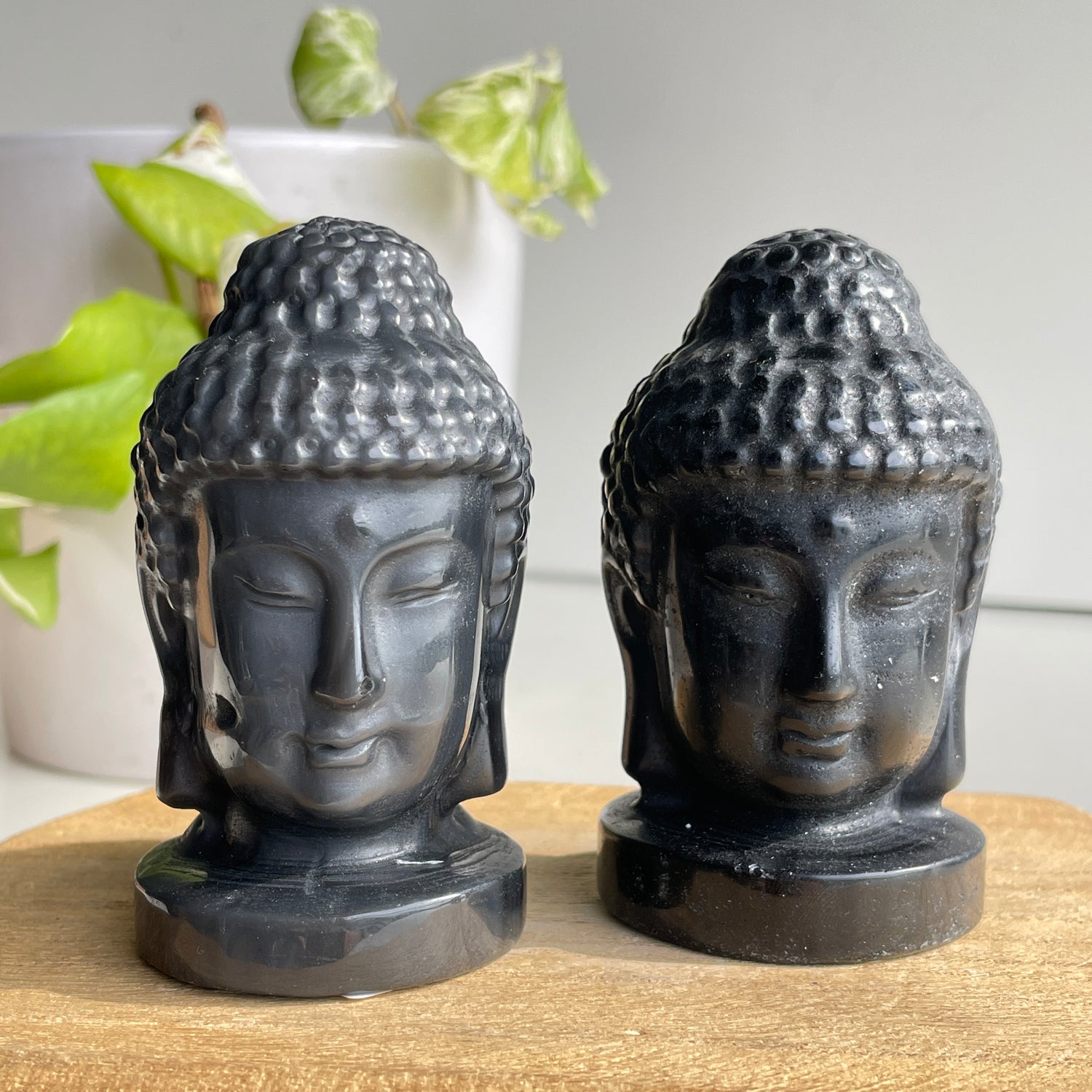 Black Obsidian Buddha Head