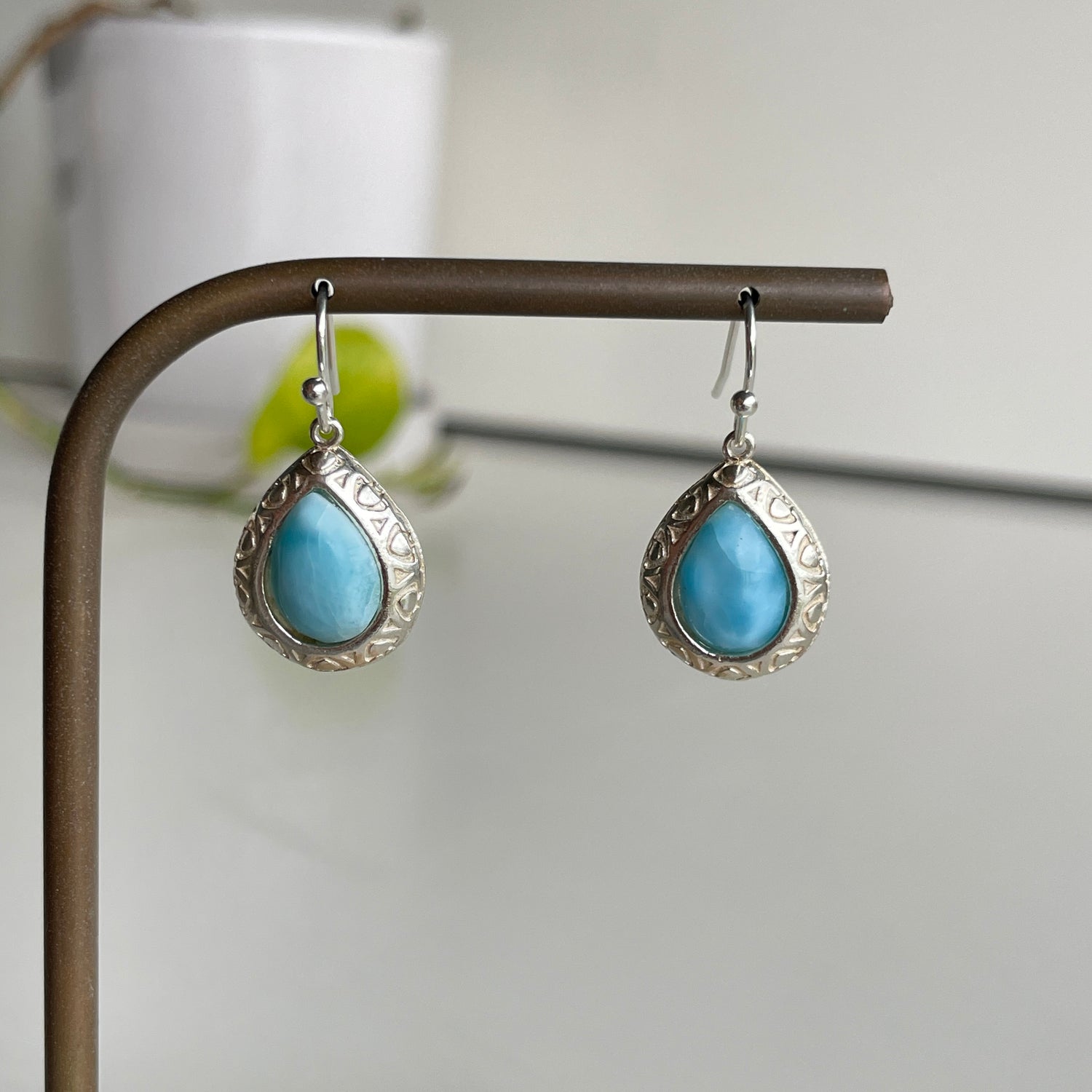 Larimar Teardrop Earrings
