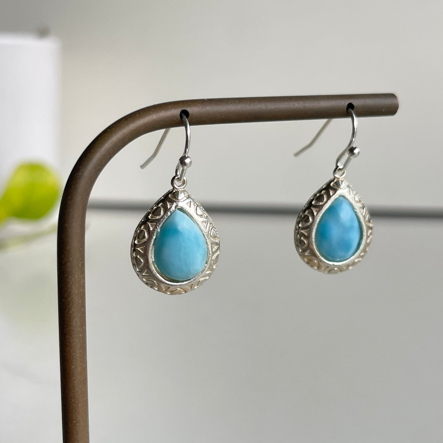 Larimar Teardrop Earrings