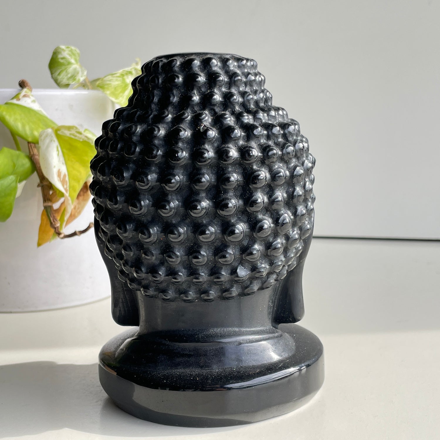 Black Obsidian Buddha Head - CHIPPED