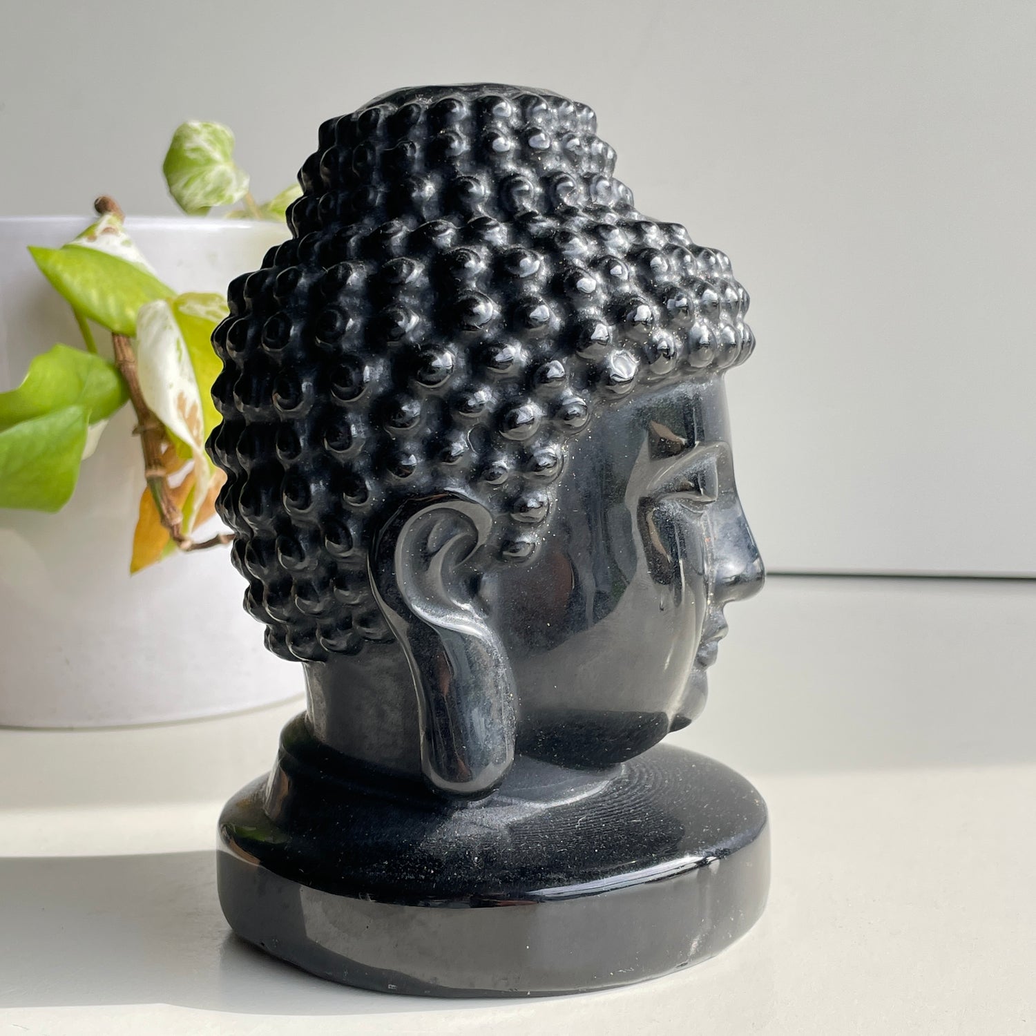 Black Obsidian Buddha Head 3