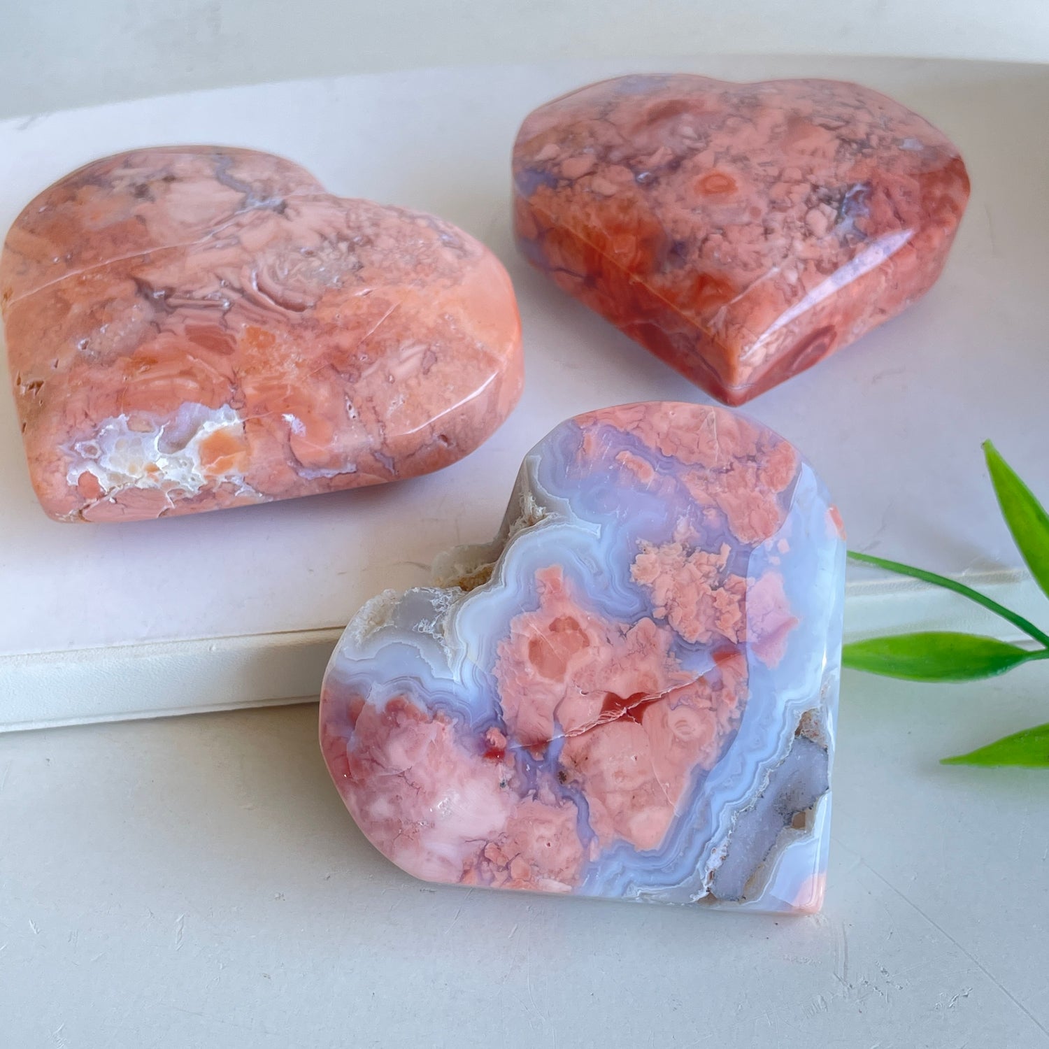 Pink Agate Heart Small