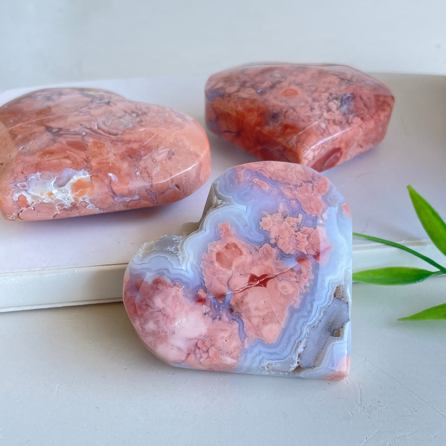 Pink Agate Heart Small