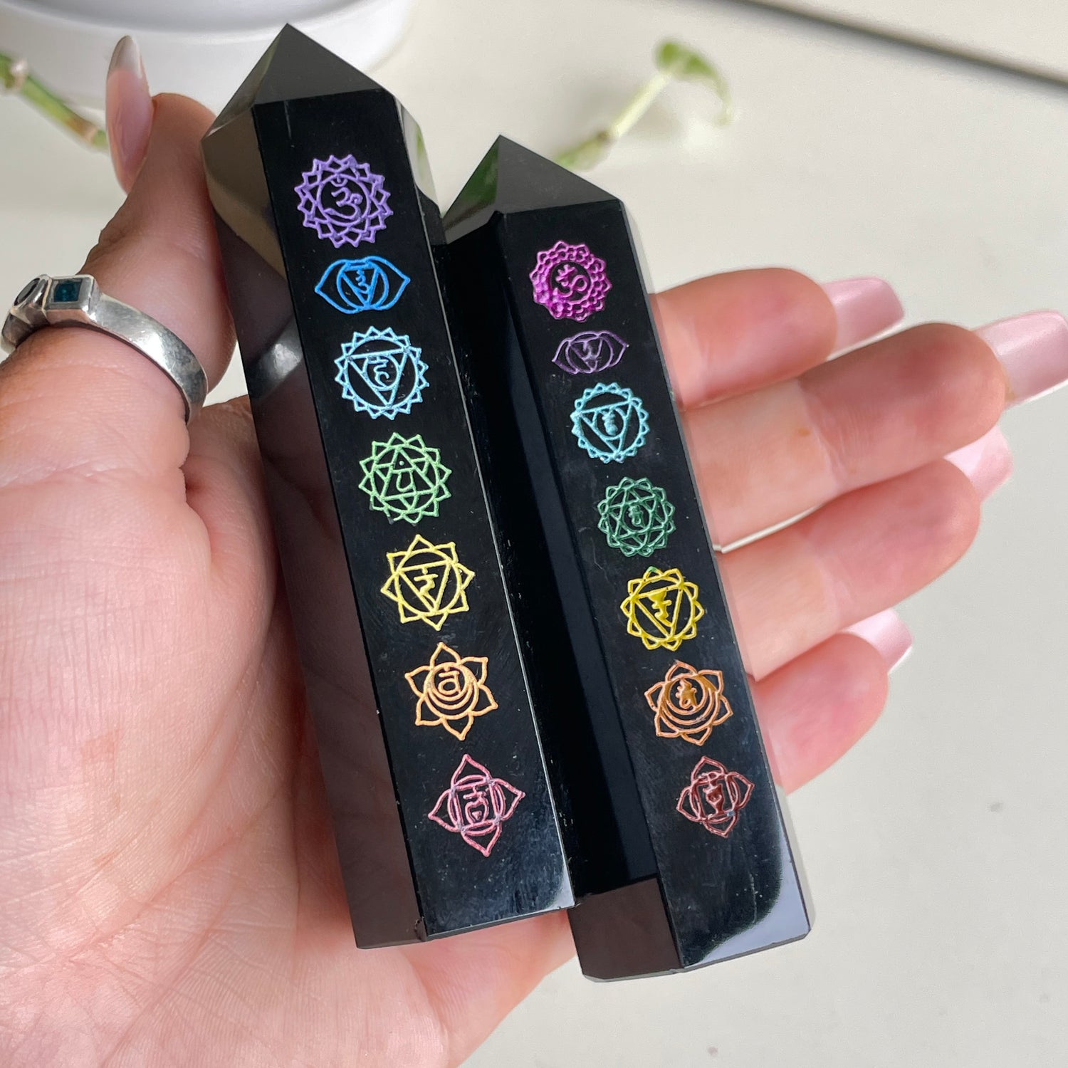 Black Obsidian Chakras Generator Small