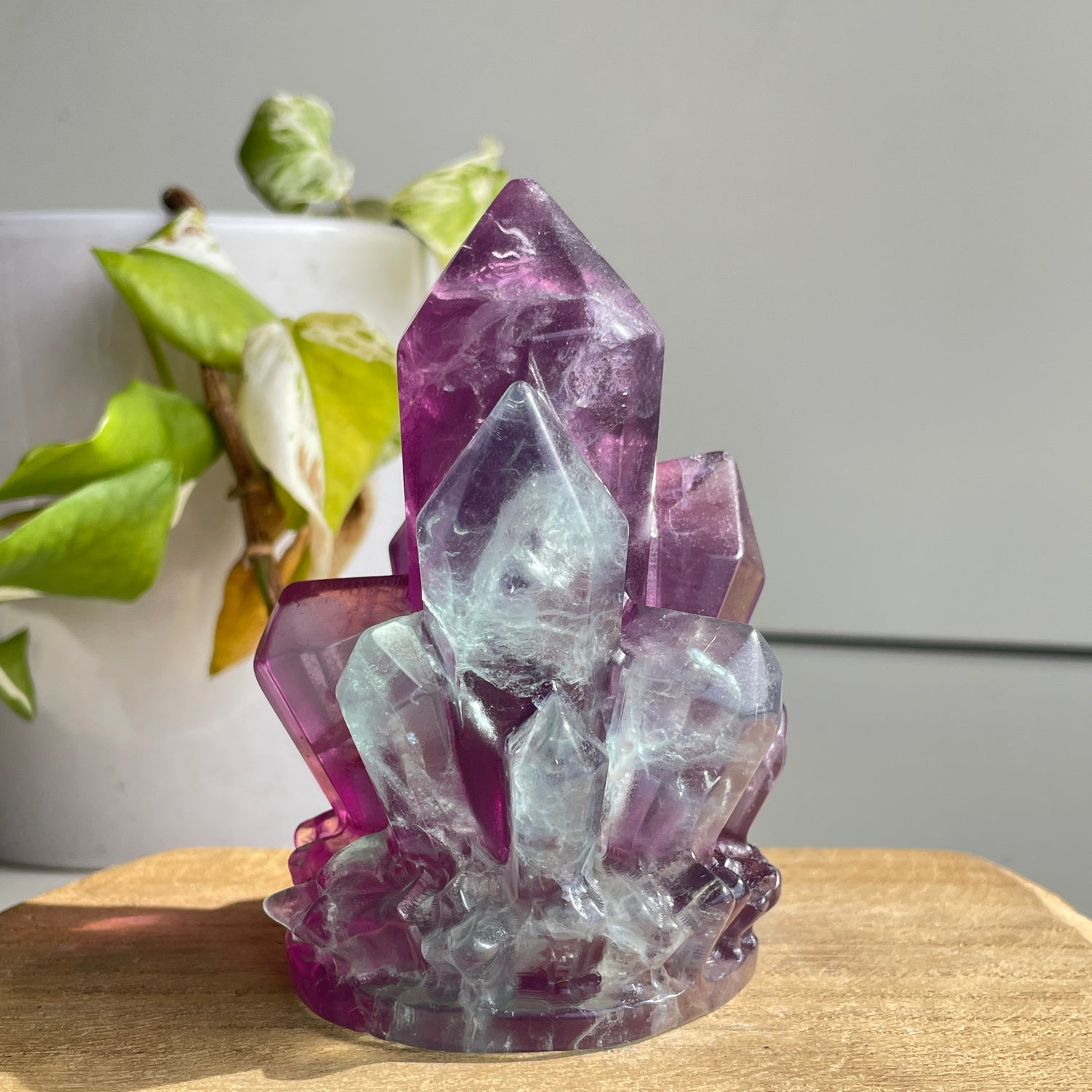 Fluorite Cluster Carving 10.1cm