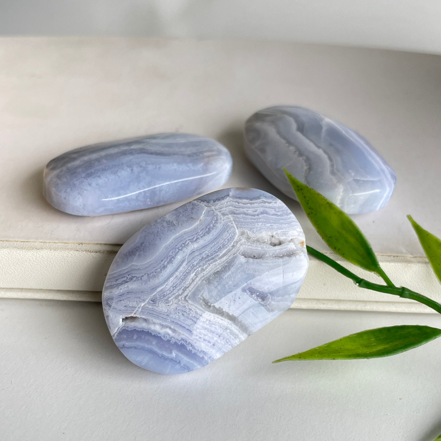 Blue Lace Agate Palmstone Mini
