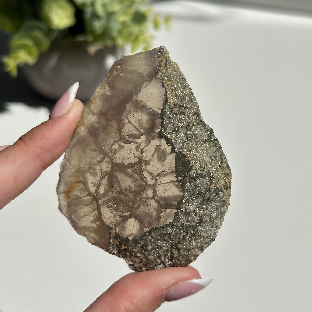 Fluorite With Pyrite Slice 92g