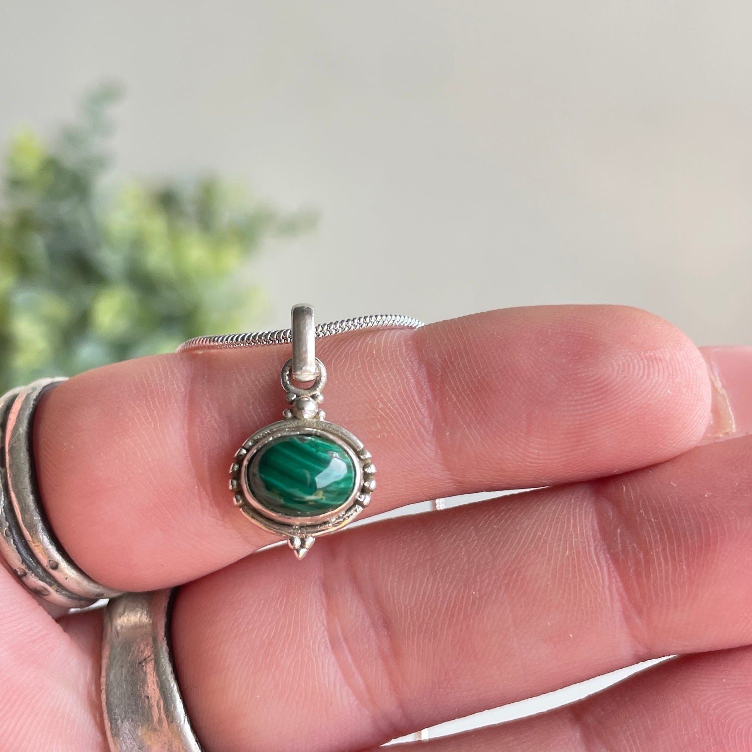 Malachite Oval Pendant