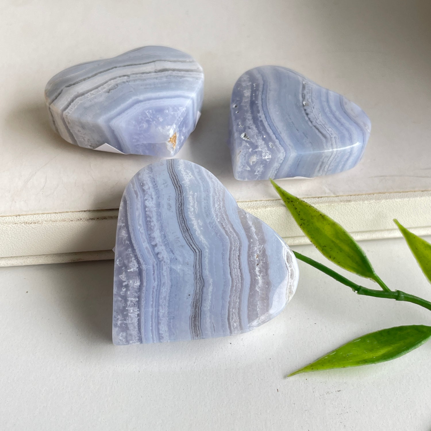 Blue Lace Agate Heart Medium