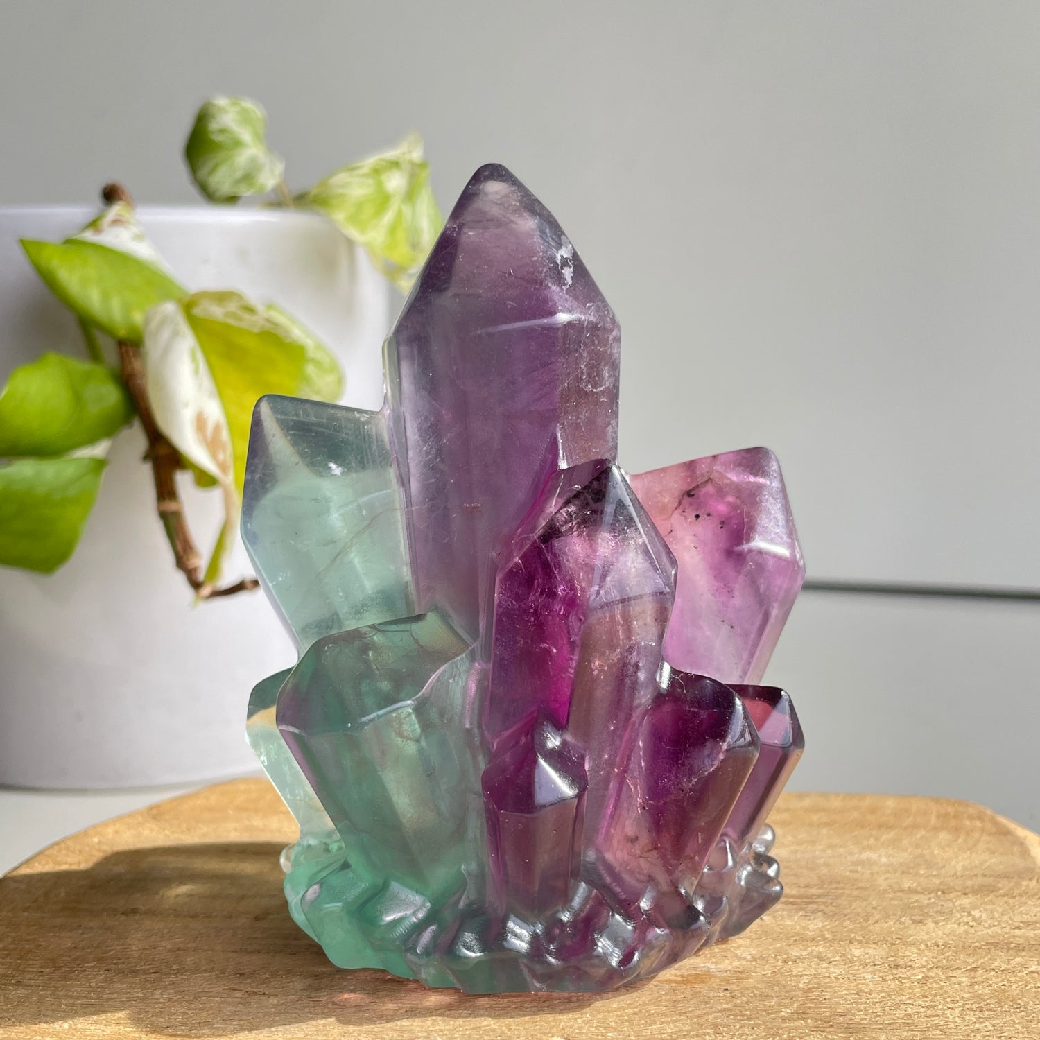 Fluorite Cluster Carving 10.3cm