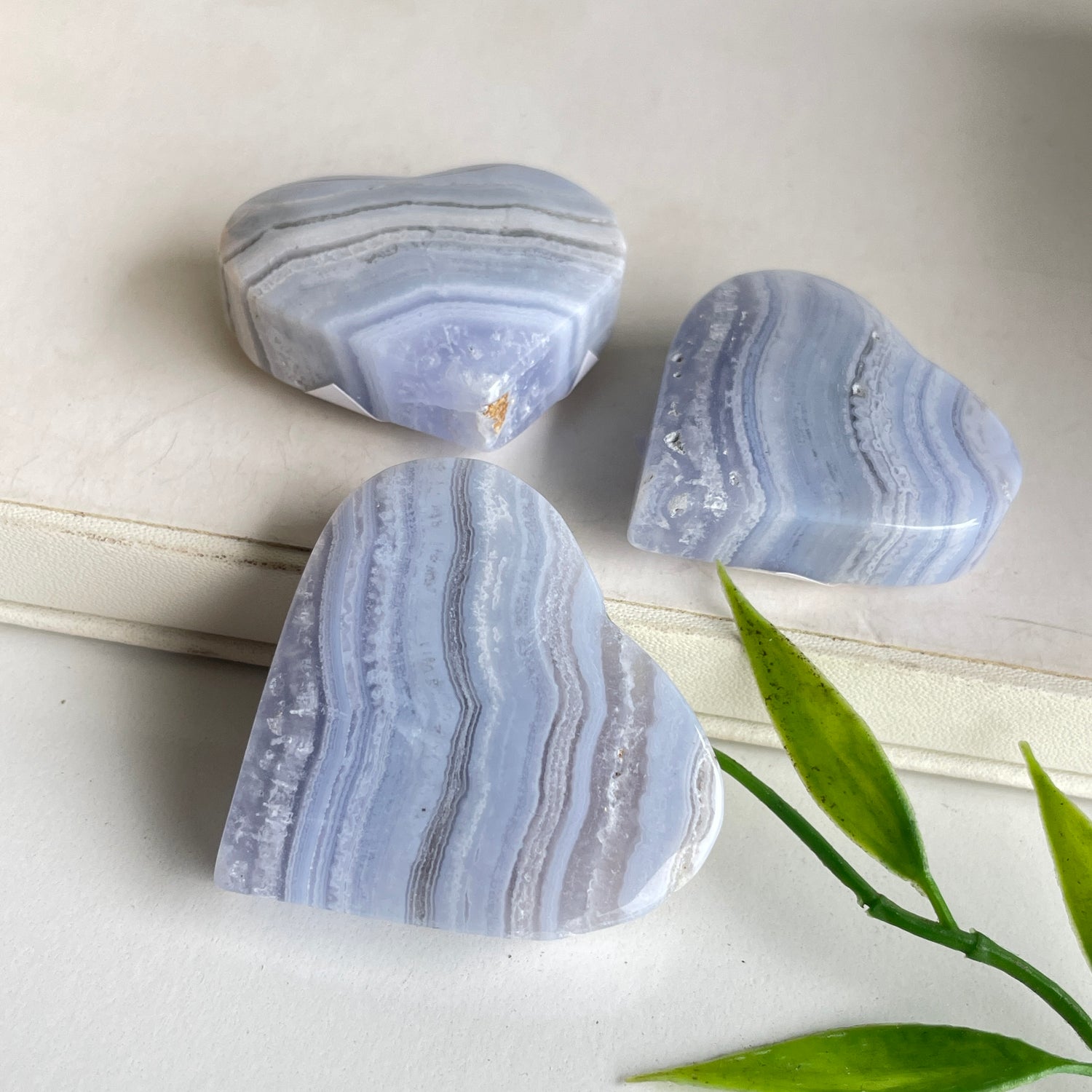 Blue Lace Agate Heart Medium