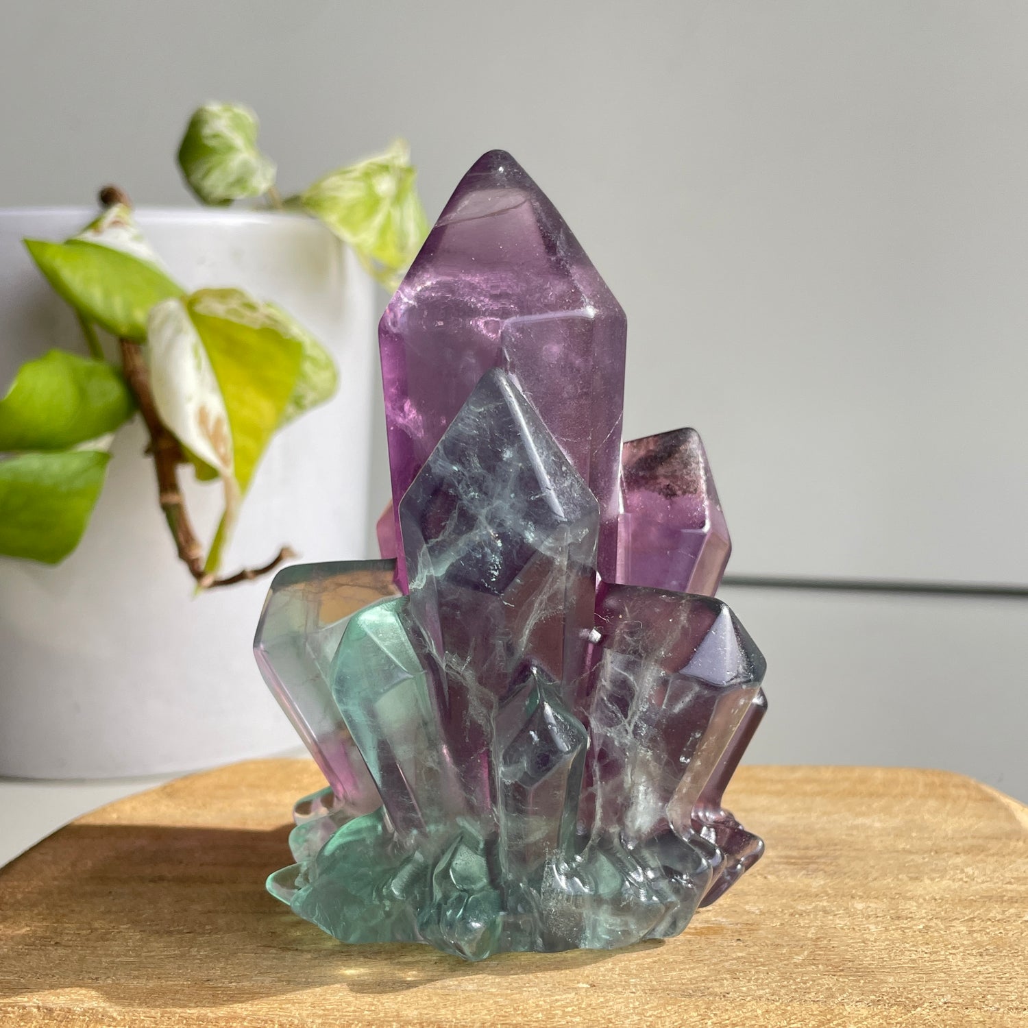 Fluorite Cluster Carving 10.3cm