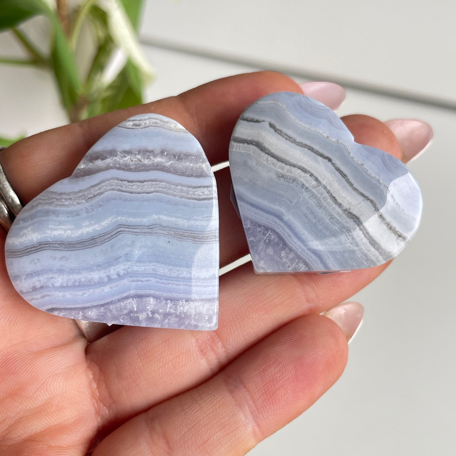 Blue Lace Agate Heart Medium
