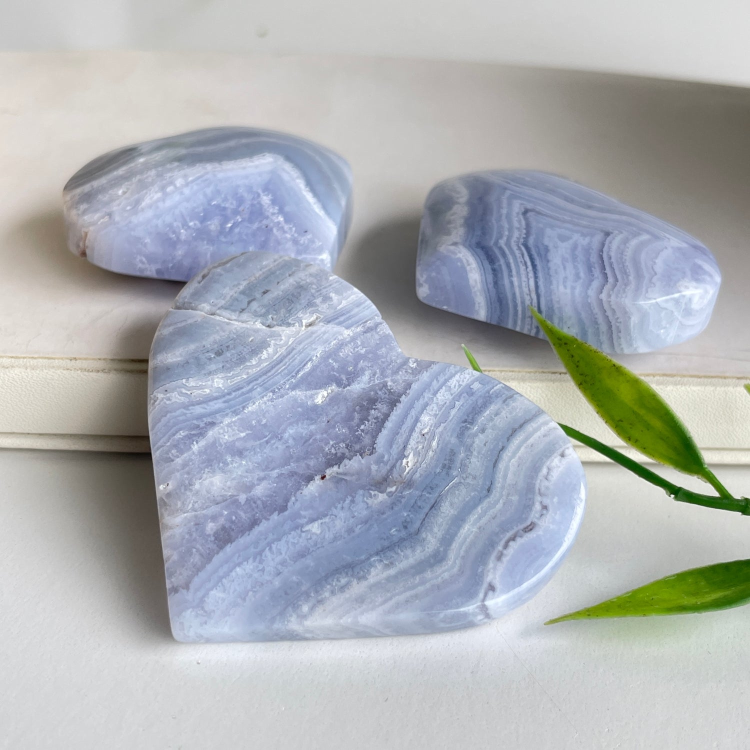Blue Lace Agate Heart Large
