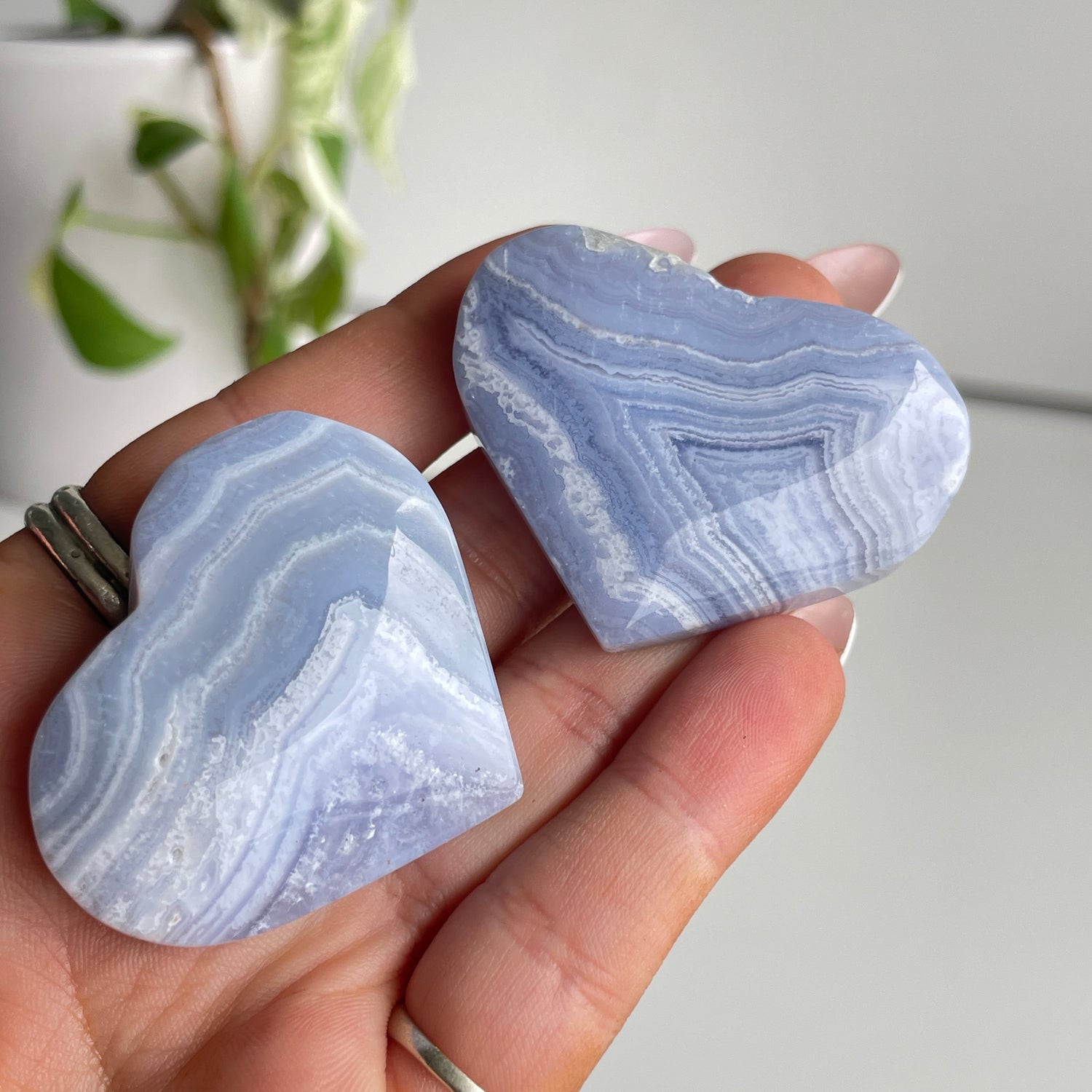 Blue Lace Agate Heart Large