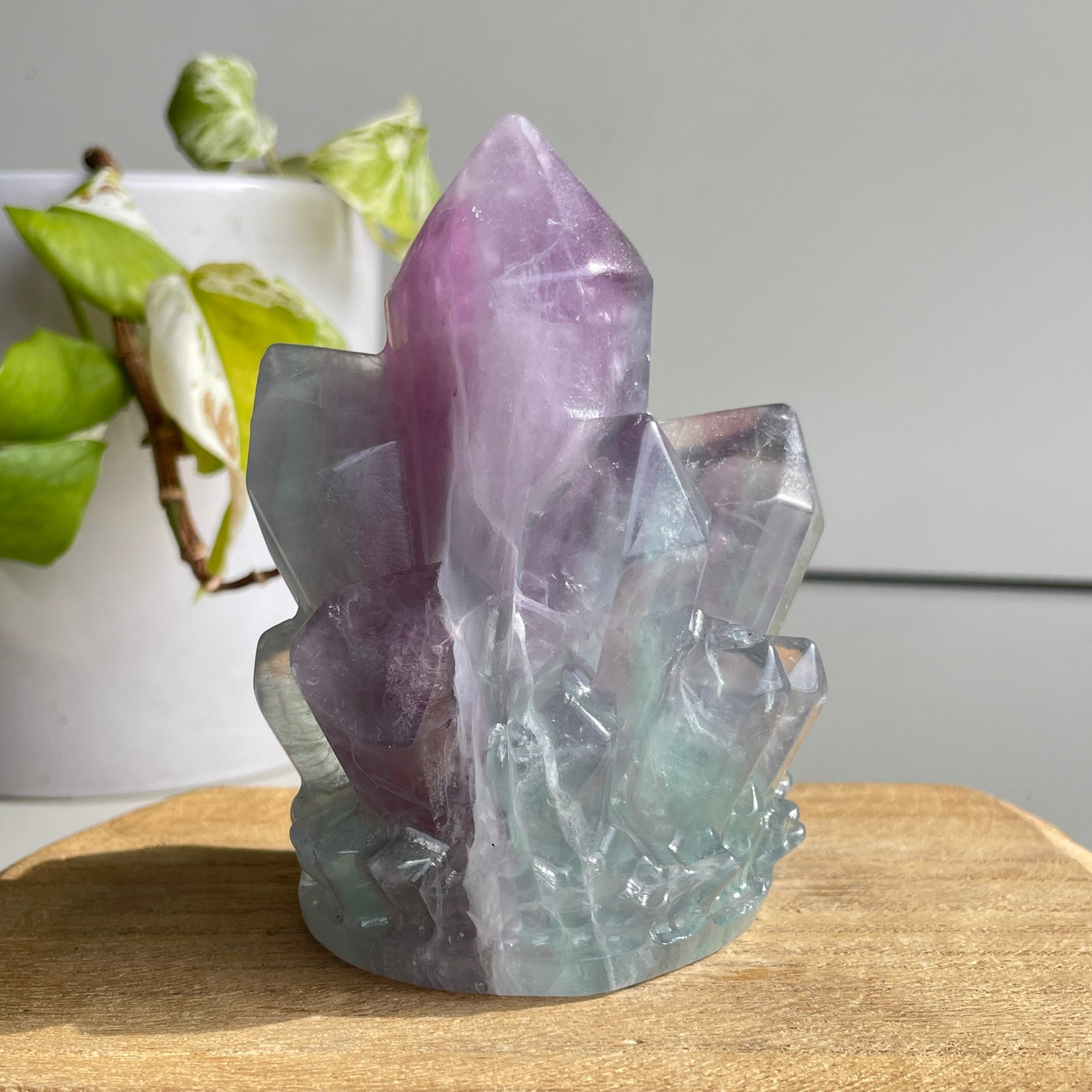 Fluorite Cluster Carving 10.3cm