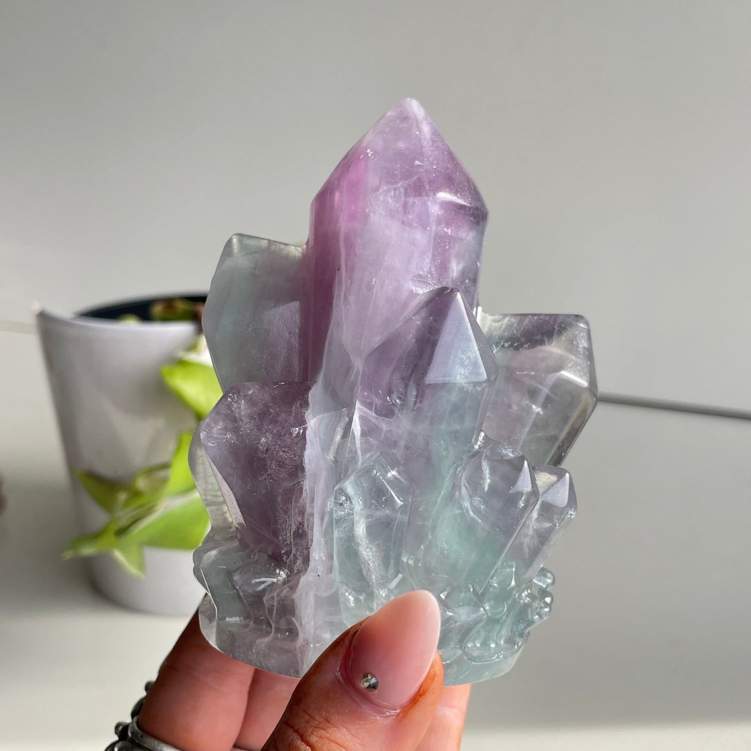 Fluorite Cluster Carving 10.3cm