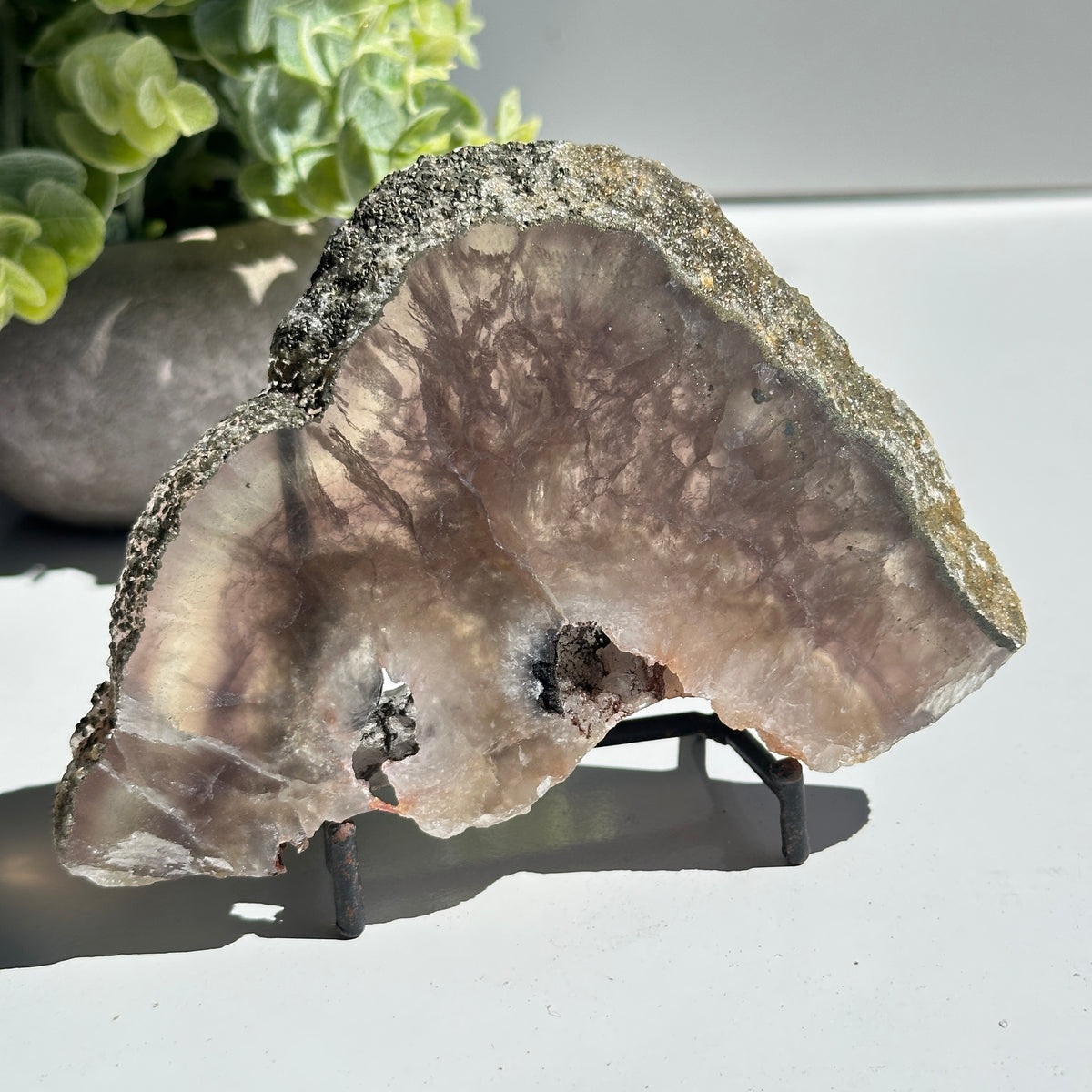 Fluorite With Pyrite Slice 308g