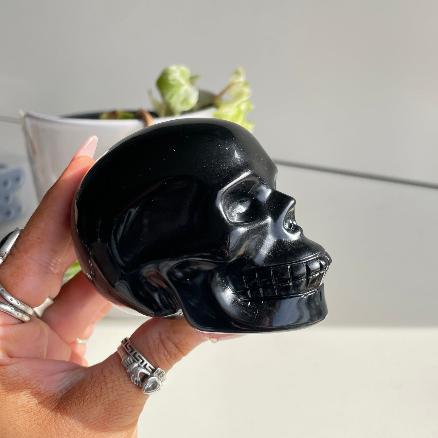 Black Obsidian Skull