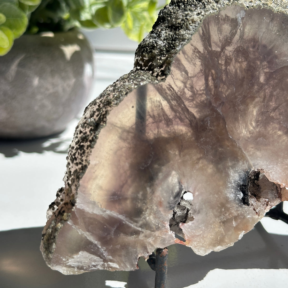 Fluorite With Pyrite Slice 308g