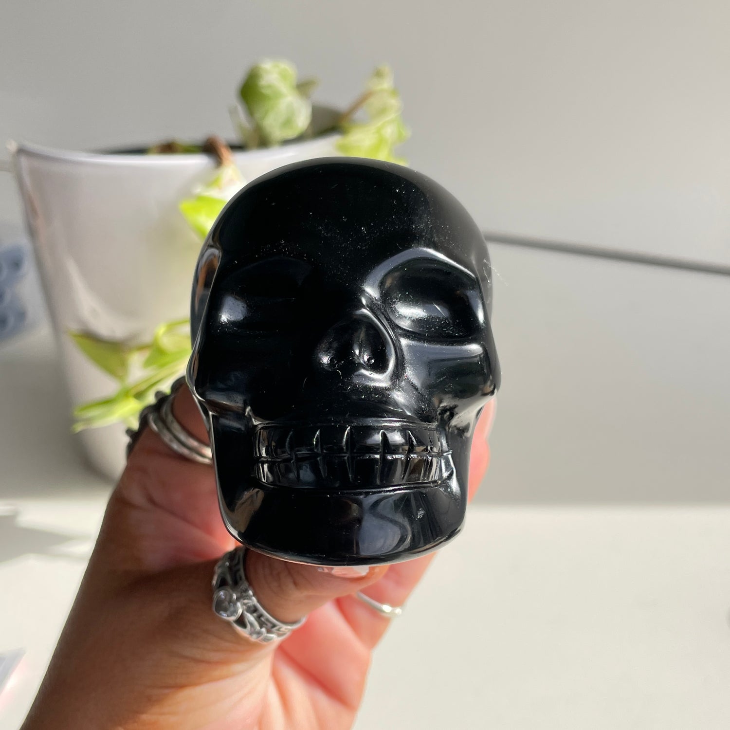 Black Obsidian Skull