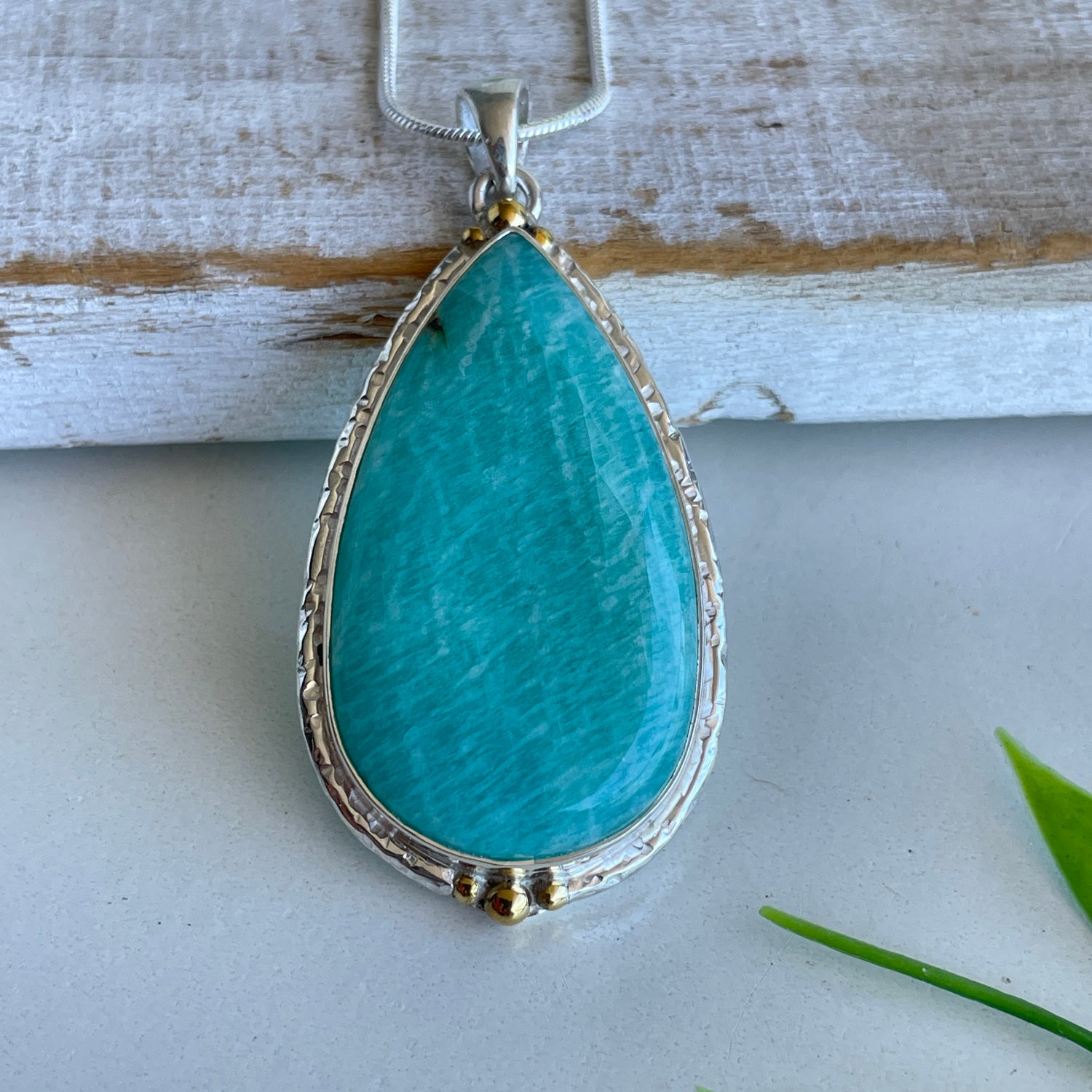 Amazonite Teardrop Pendant