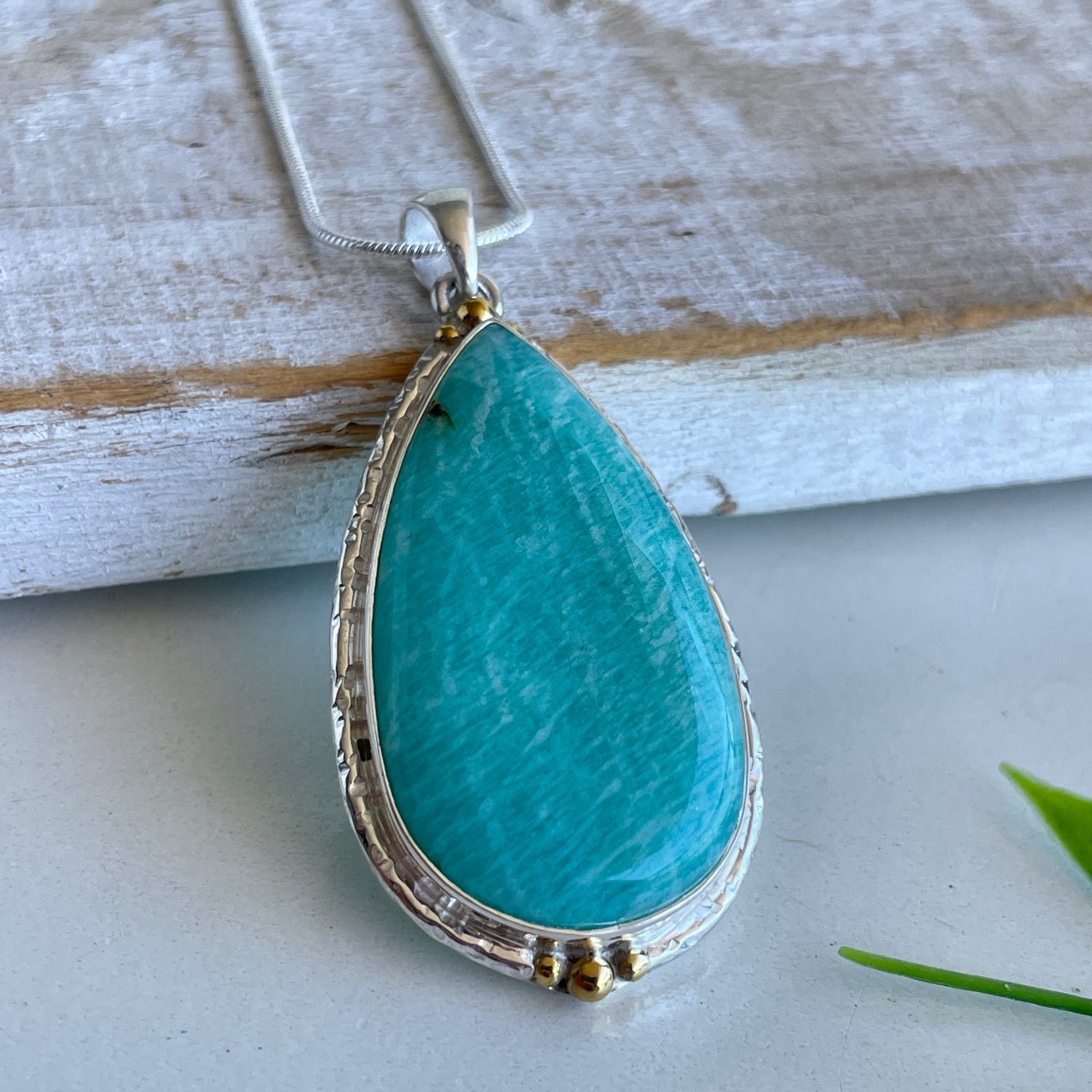 Amazonite Teardrop Pendant