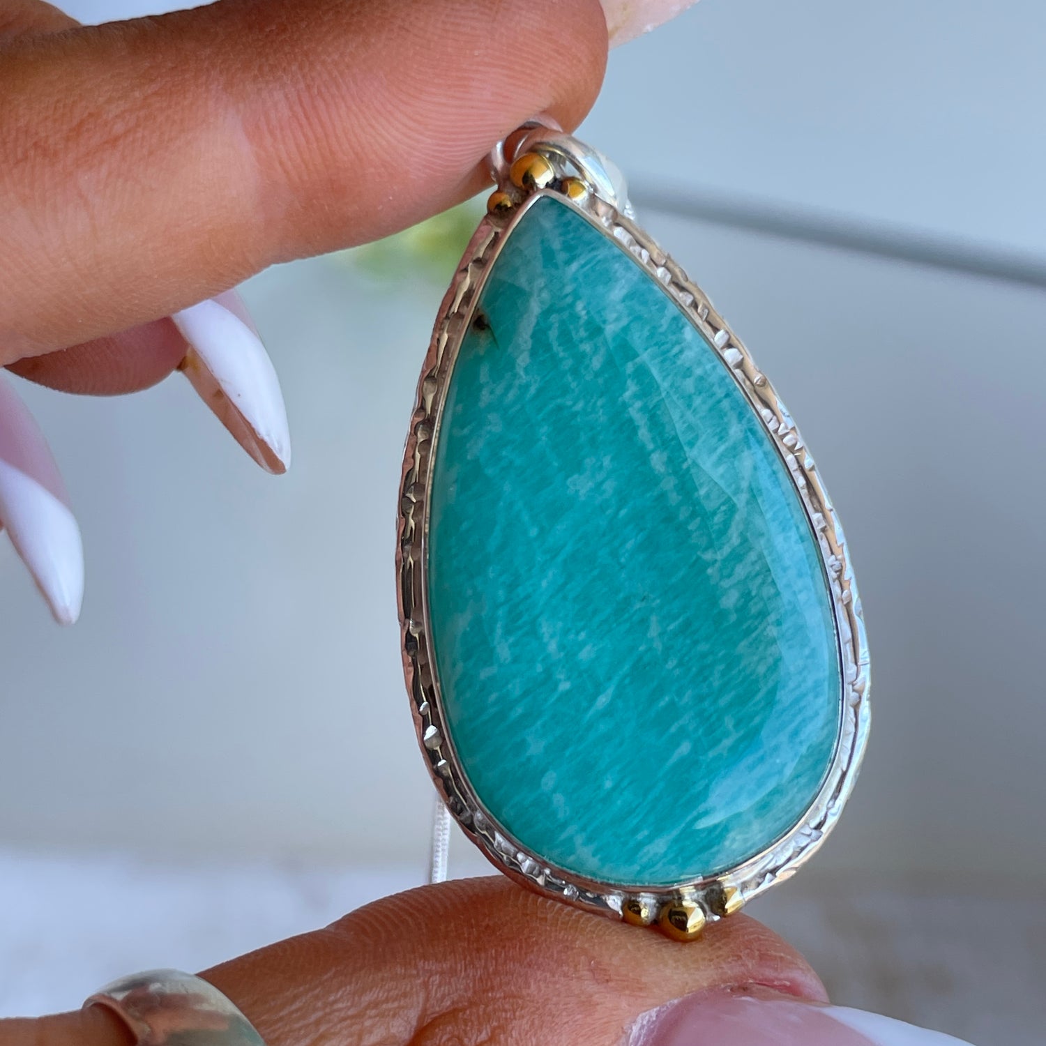 Amazonite Teardrop Pendant
