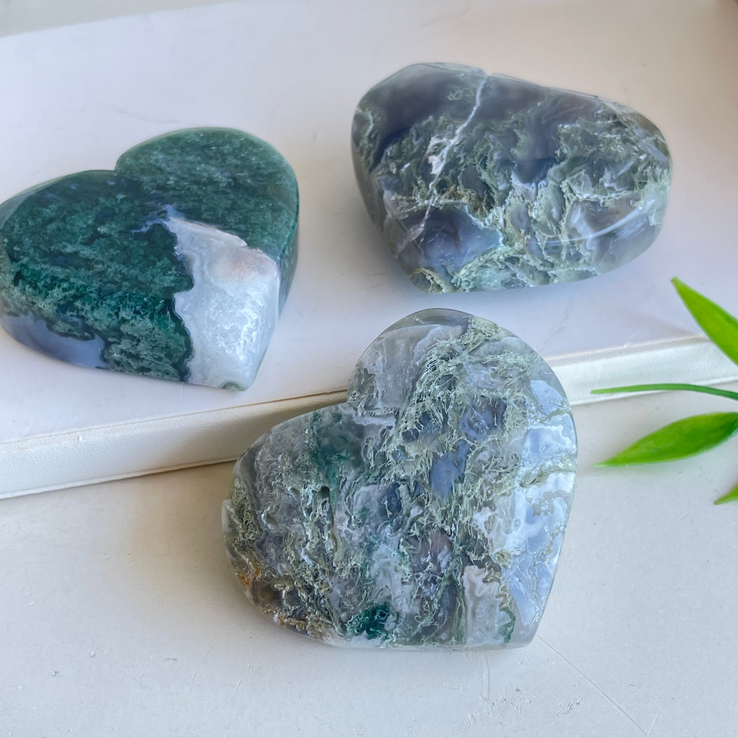Moss Agate Heart Medium Assorted