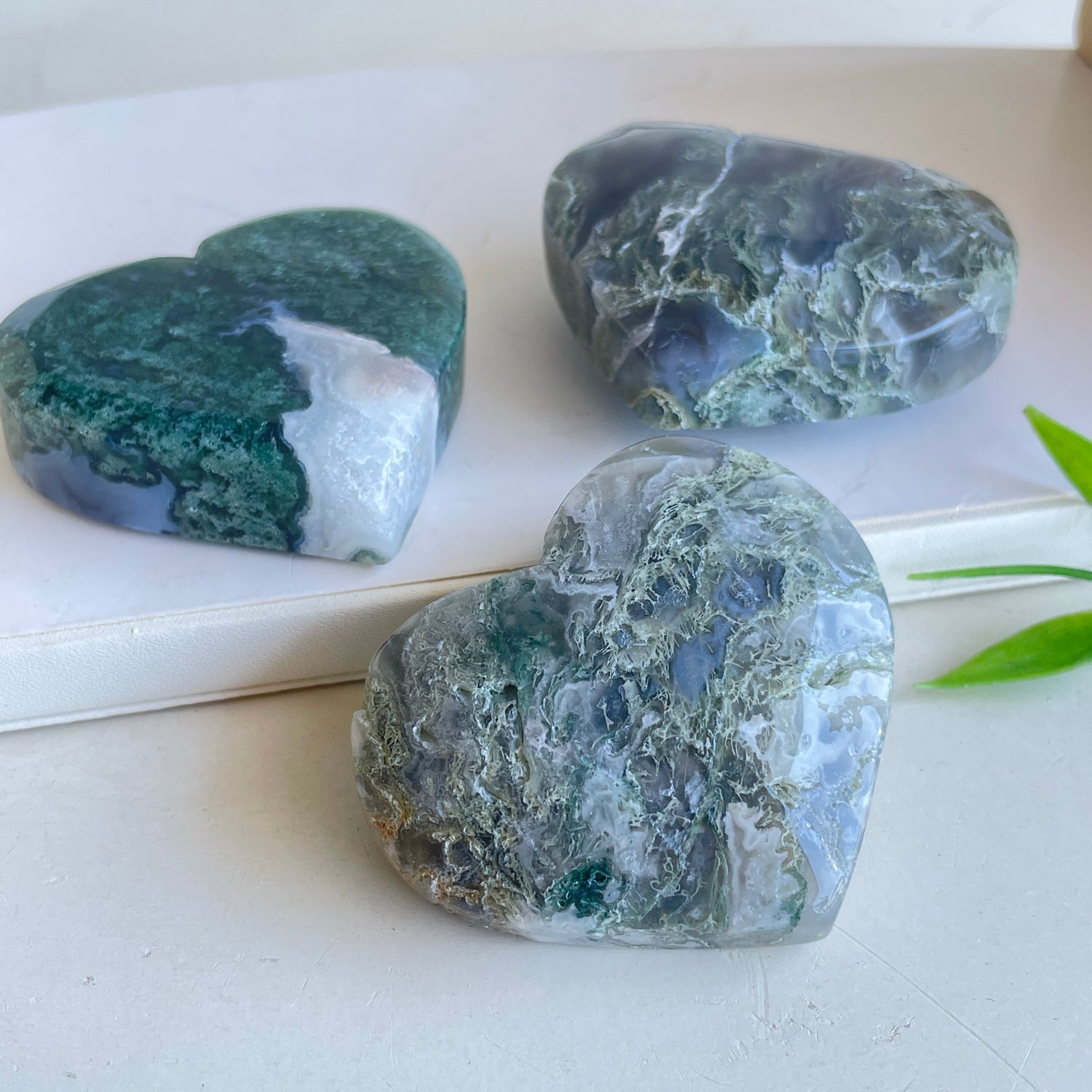 Moss Agate Heart Medium Assorted
