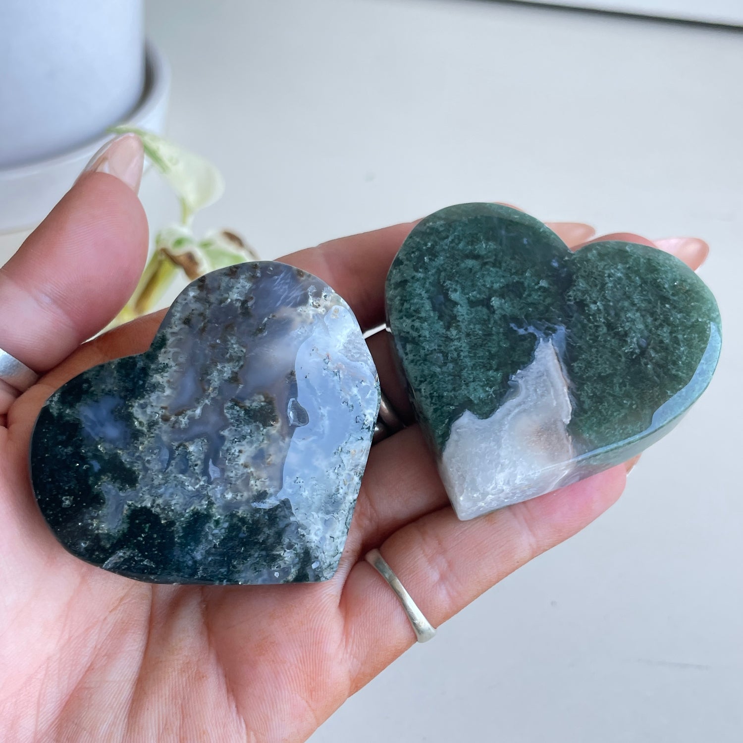 Moss Agate Heart Medium Assorted