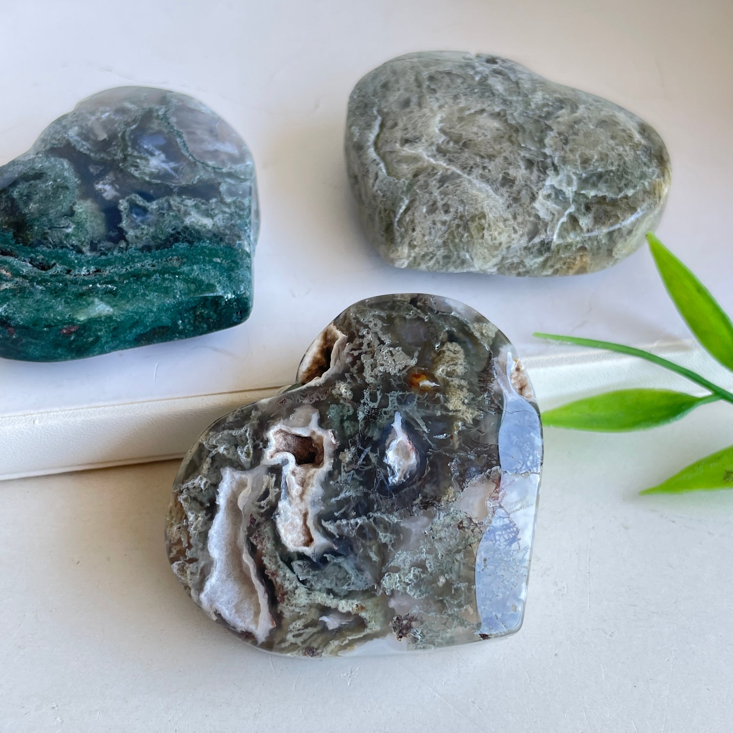 Moss Agate Heart Small Assorted