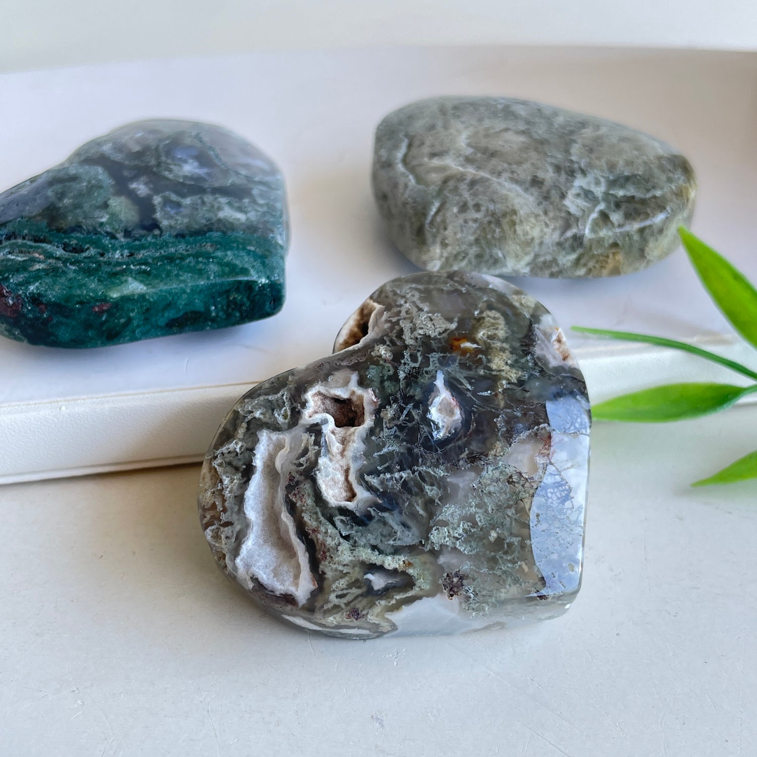 Moss Agate Heart Small Assorted