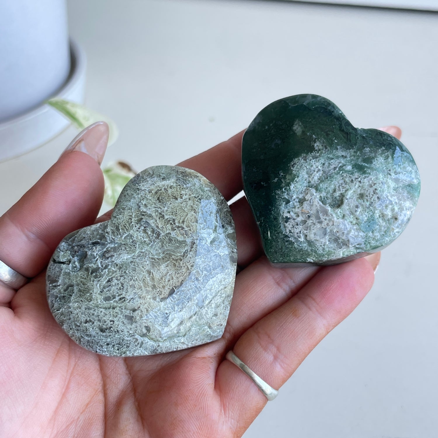 Moss Agate Heart Small Assorted