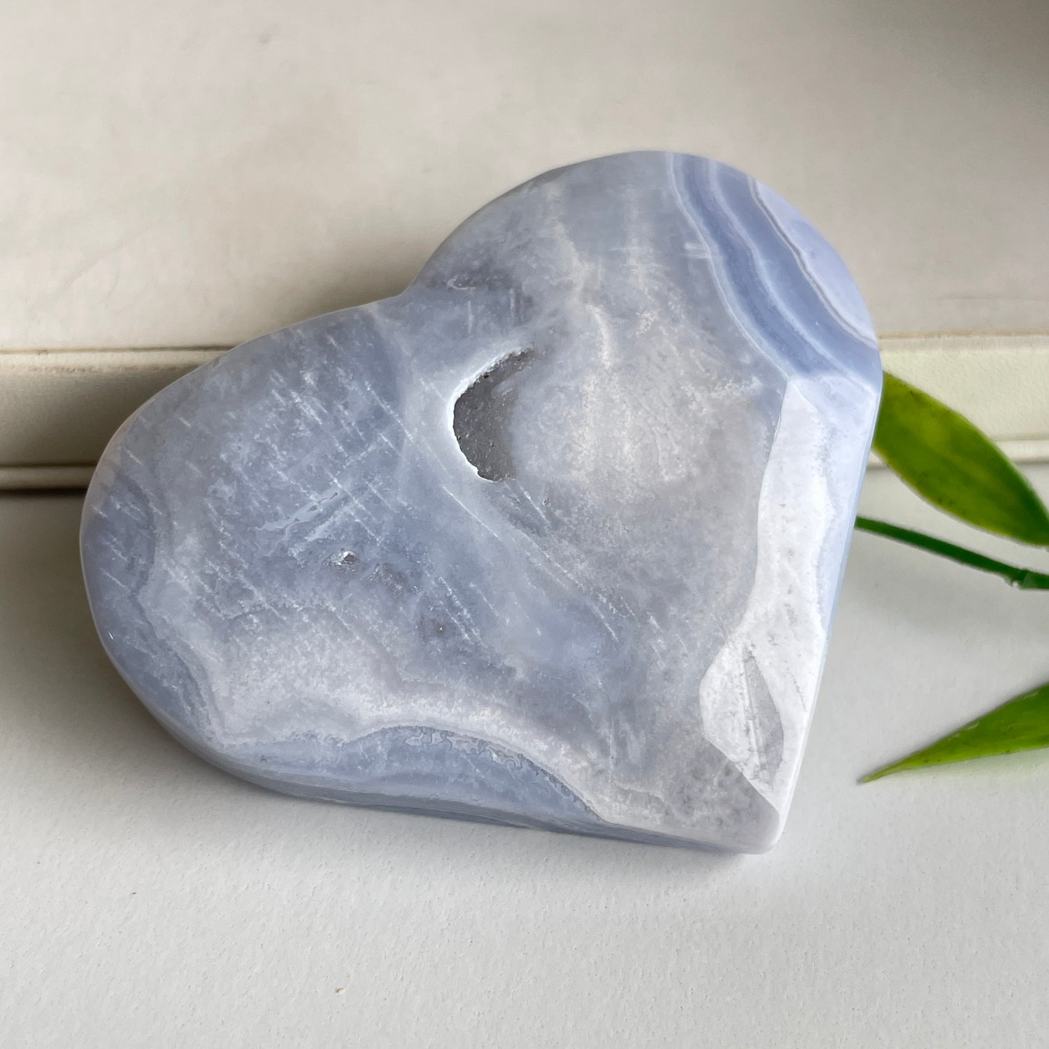 Blue Lace Agate Heart 70g
