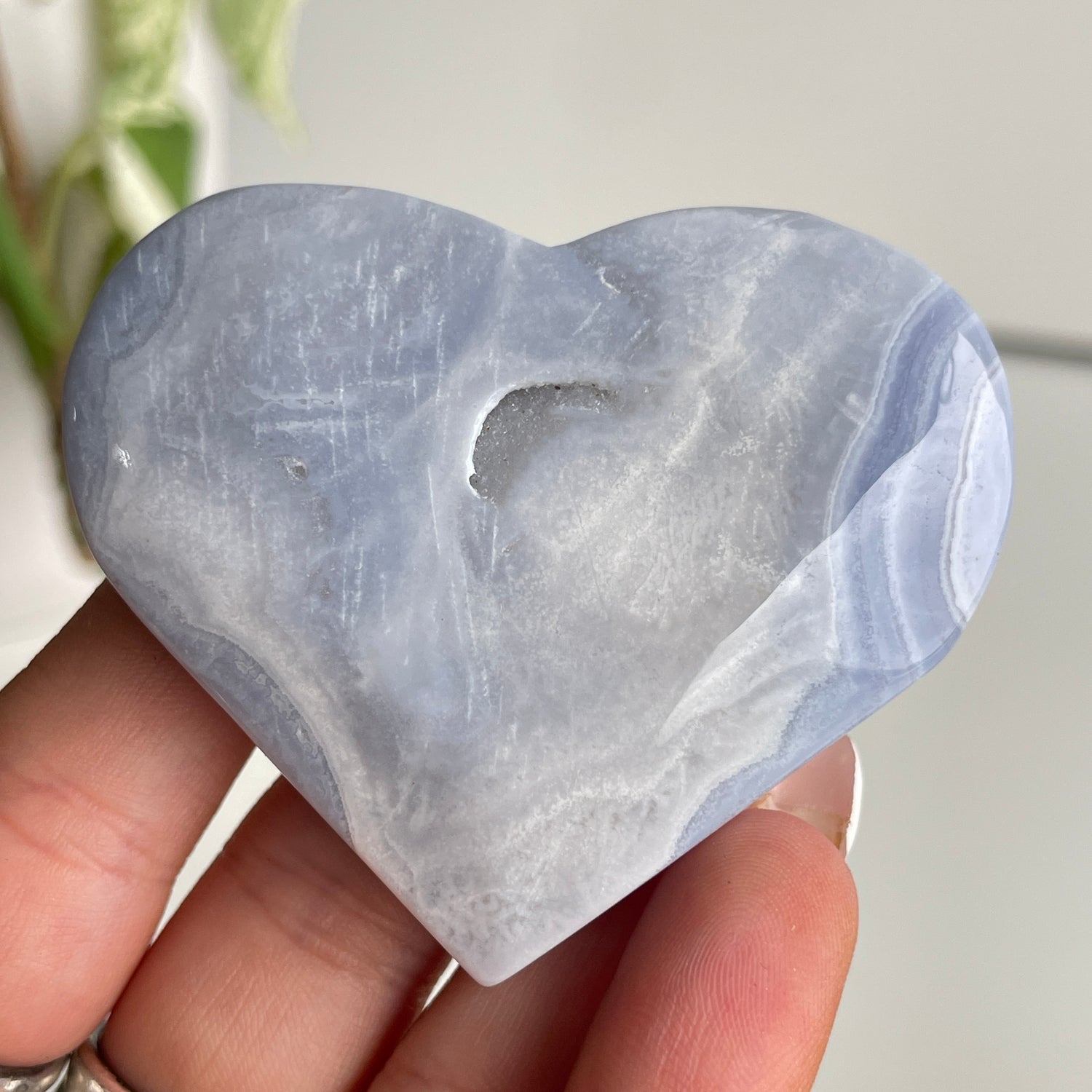 Blue Lace Agate Heart 70g