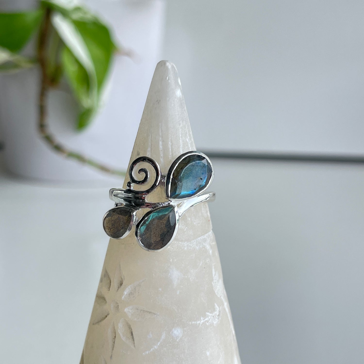 Labradorite Multi Stone Teardrop Ring