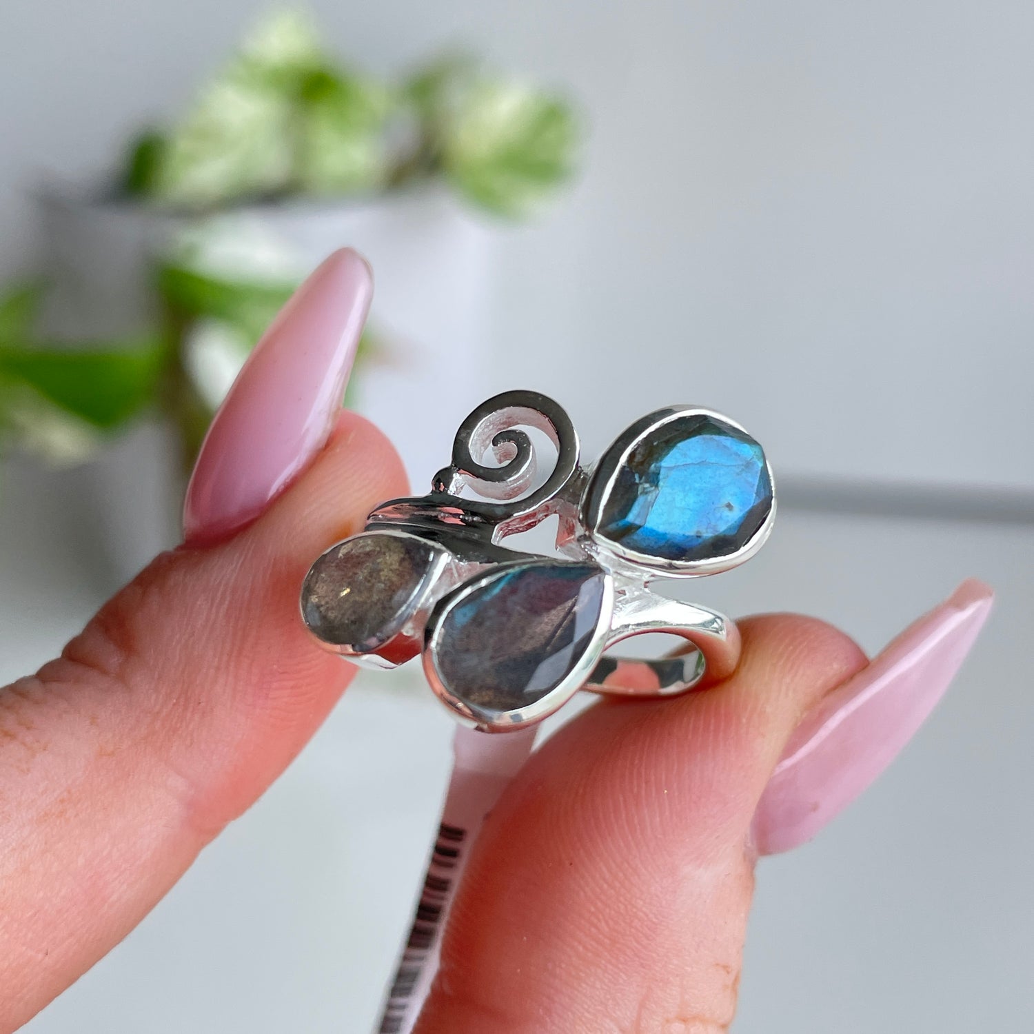 Labradorite Multi Stone Teardrop Ring