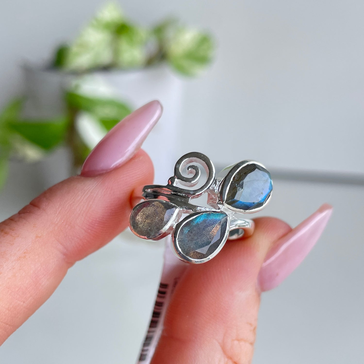 Labradorite Multi Stone Teardrop Ring