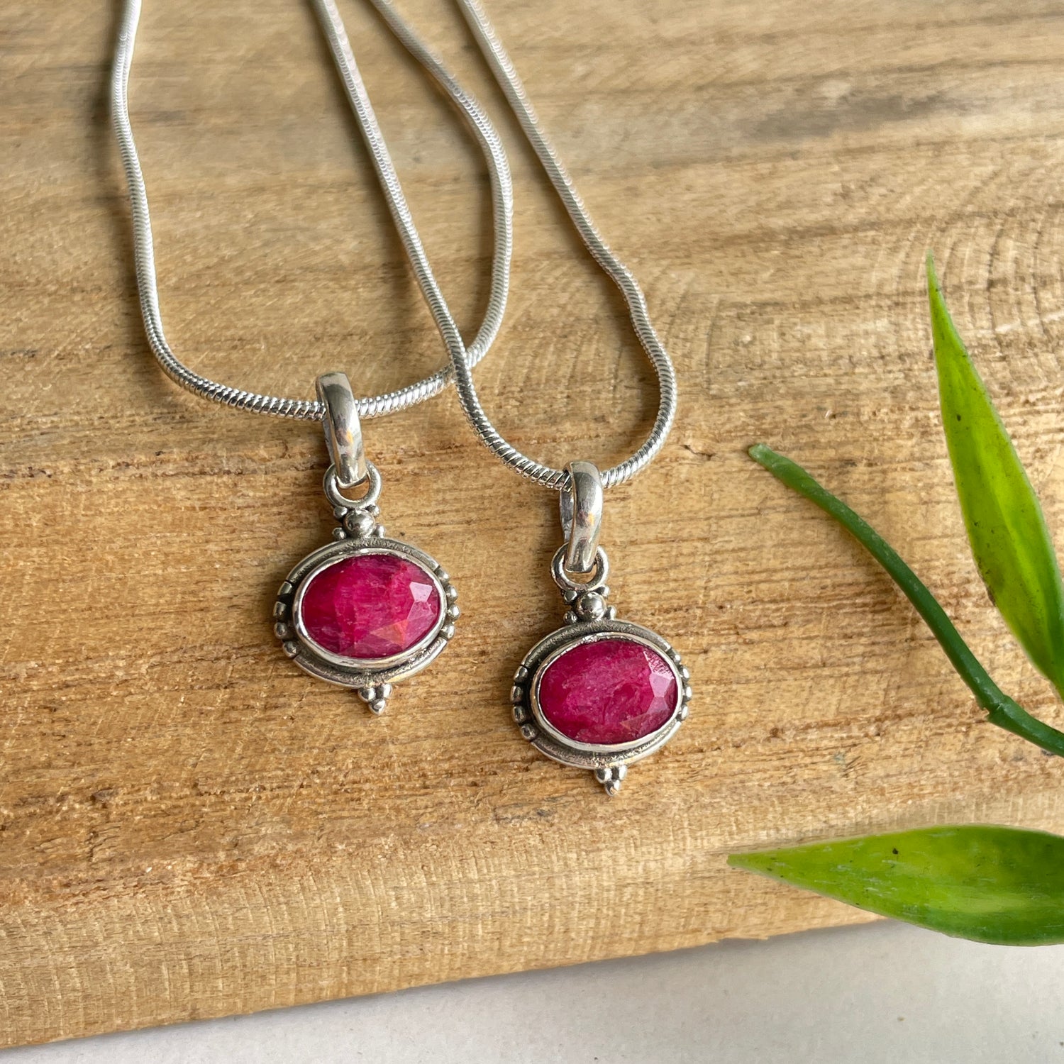 Ruby Oval Pendant