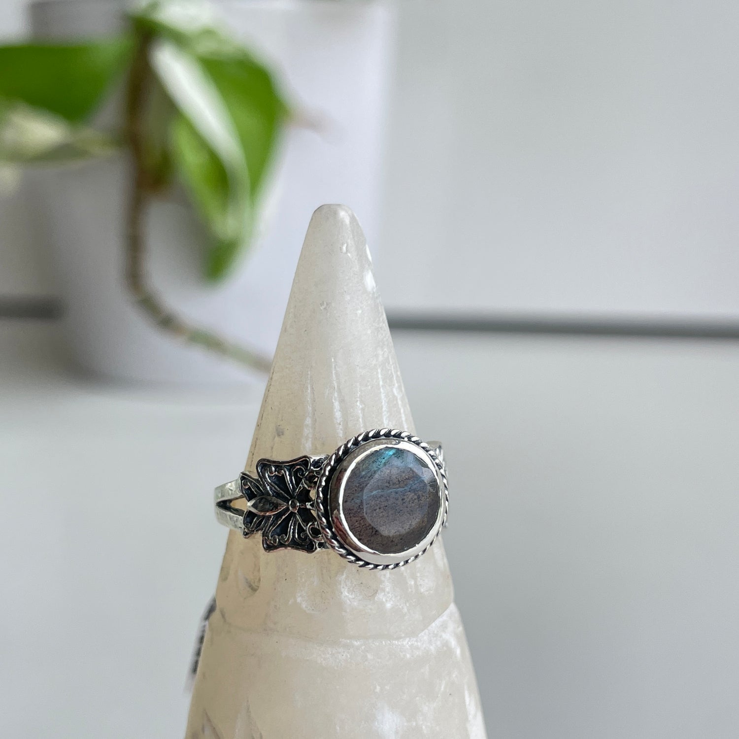 Labradorite Butterfly Ring