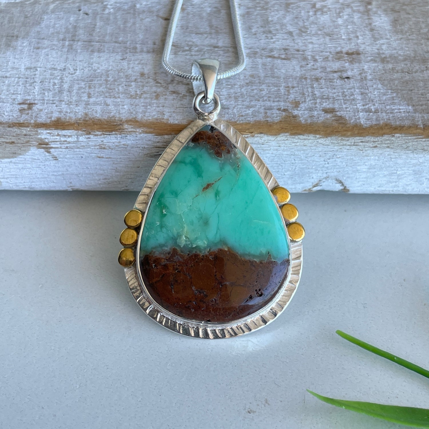 Chrysoprase Teardrop Pendant