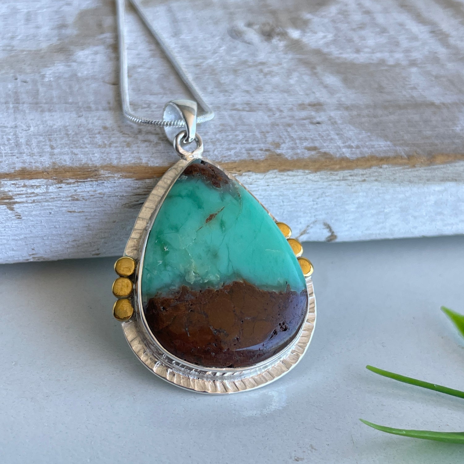 Chrysoprase Teardrop Pendant